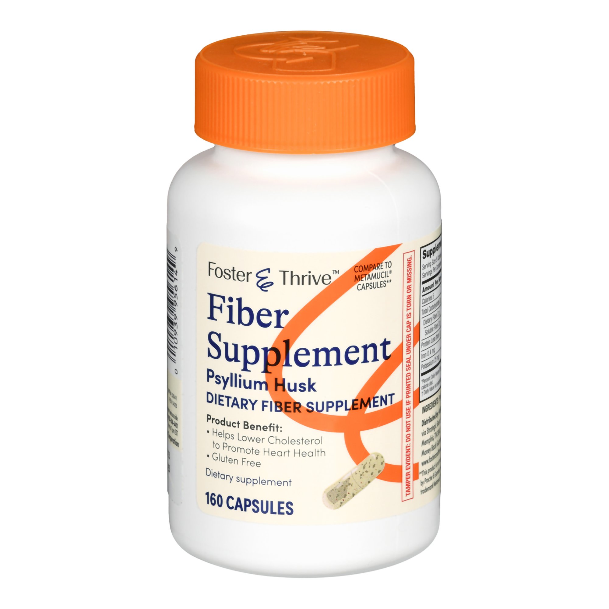 McKesson Brand 01093995614 - Foster & Thrive™ Fiber Supplement Psyllium Husk Capsules - 1/Each