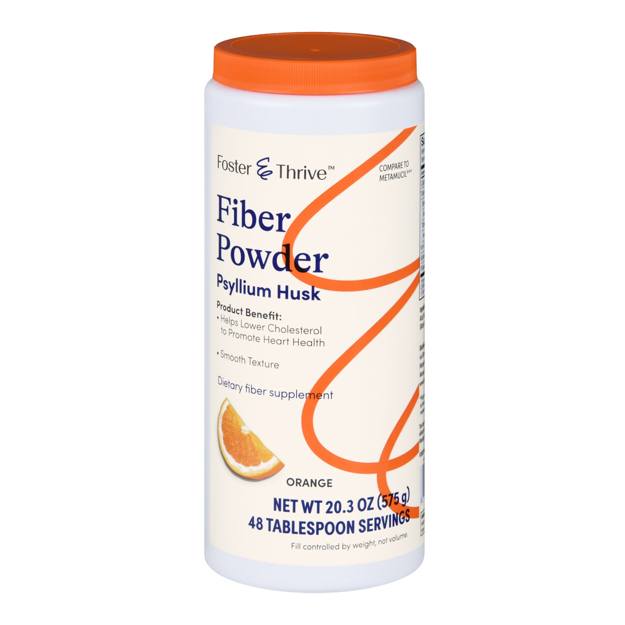 McKesson Brand 01093995618 - Foster & Thrive™ Fiber Powder Psyllium Husk, Orange Flavor - 1/Each