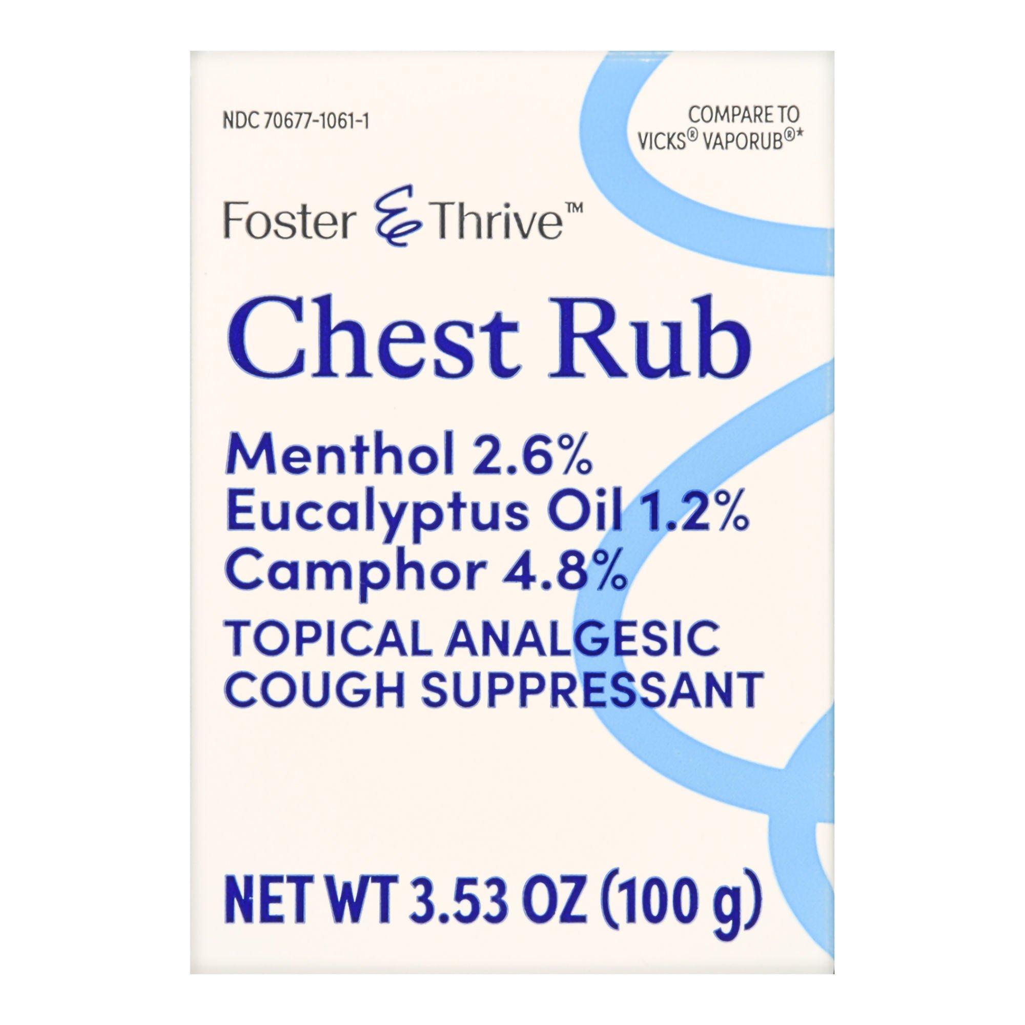 McKesson Brand - 70677106101 Foster & Thrive™ Chest Rub 2.6% Menthol 1.2% Eucalyptus Oil 4.8% Camphor
