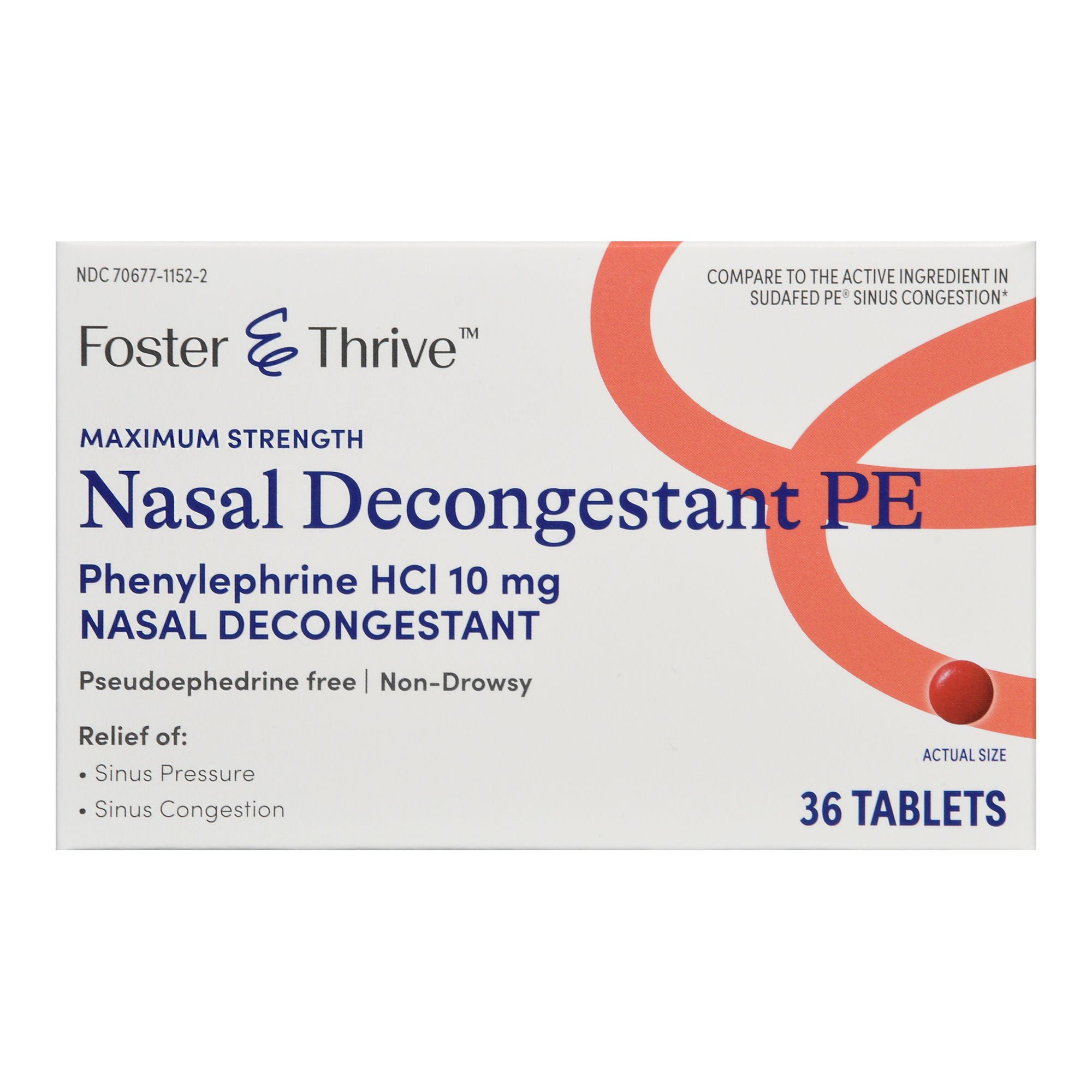 McKesson Brand - 70677115202 Foster & Thrive™ Nasal Decongestant PE Tablets Maximum Strength