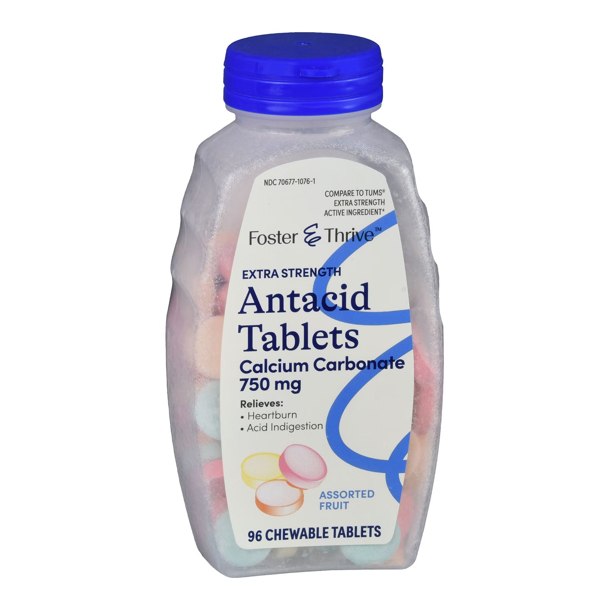 McKesson Brand - 70677107601 Foster & Thrive™ Extra Strength Antacid Calcium Carbonate Chewable Tablet