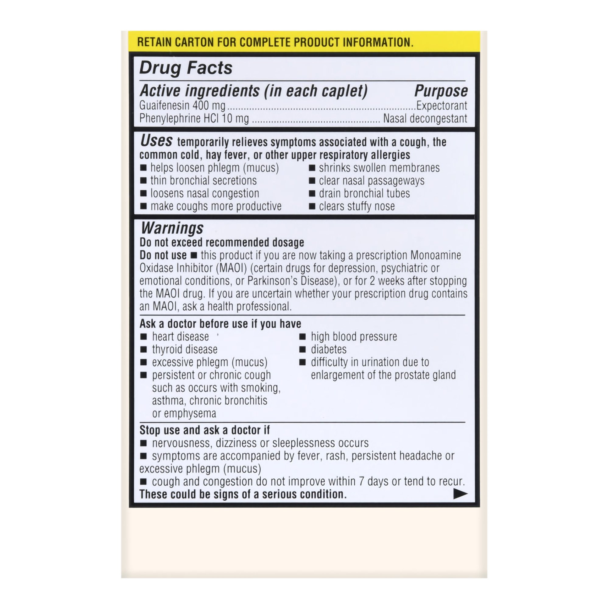 McKesson Brand 70677105601 - Foster & Thrive™ Chest Congestion Relief PE Guaifenesin & Phenylephrine Caplets - 50/Box