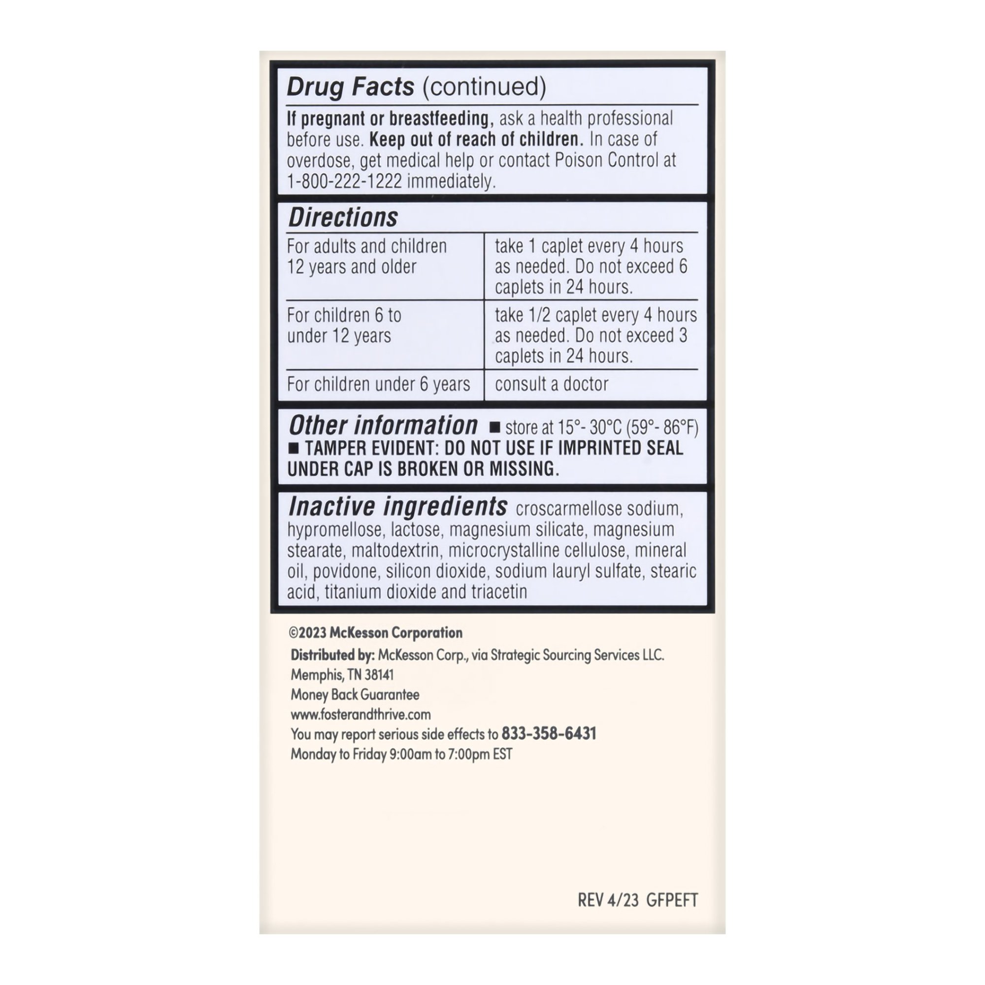 McKesson Brand 70677105601 - Foster & Thrive™ Chest Congestion Relief PE Guaifenesin & Phenylephrine Caplets - 50/Box