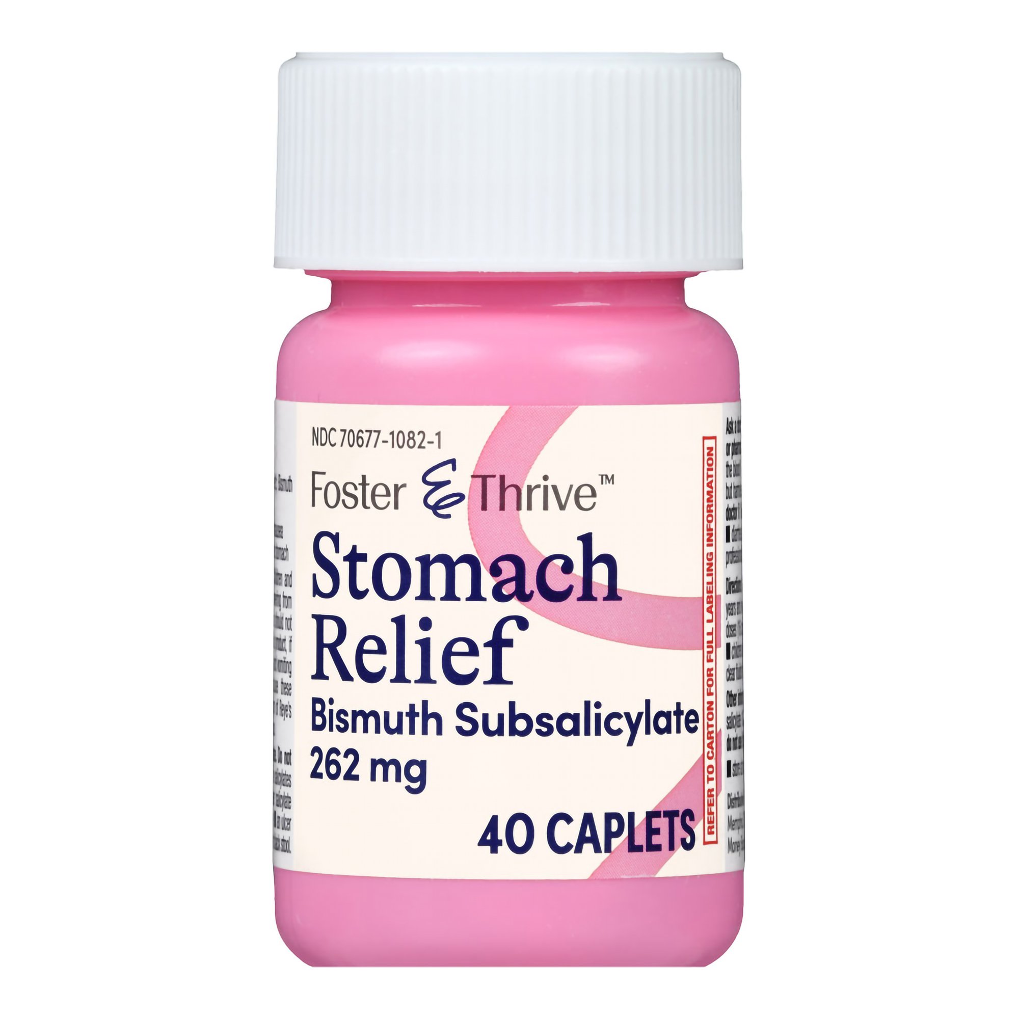 McKesson Brand 70677108201 - Foster & Thrive™ Stomach Relief 262 mg Bismuth Subsalicylate Caplets - 1/Bottle