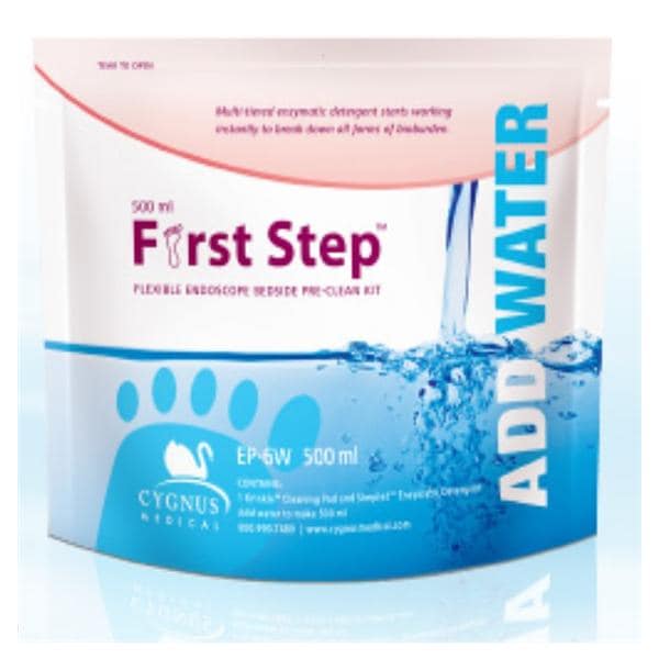 Aspen Surgical Products - EP-6W Endoscope Sponge Kit with Enzymatic Detergent FirstStep® Flat For Flexible Instruments / Add-Water