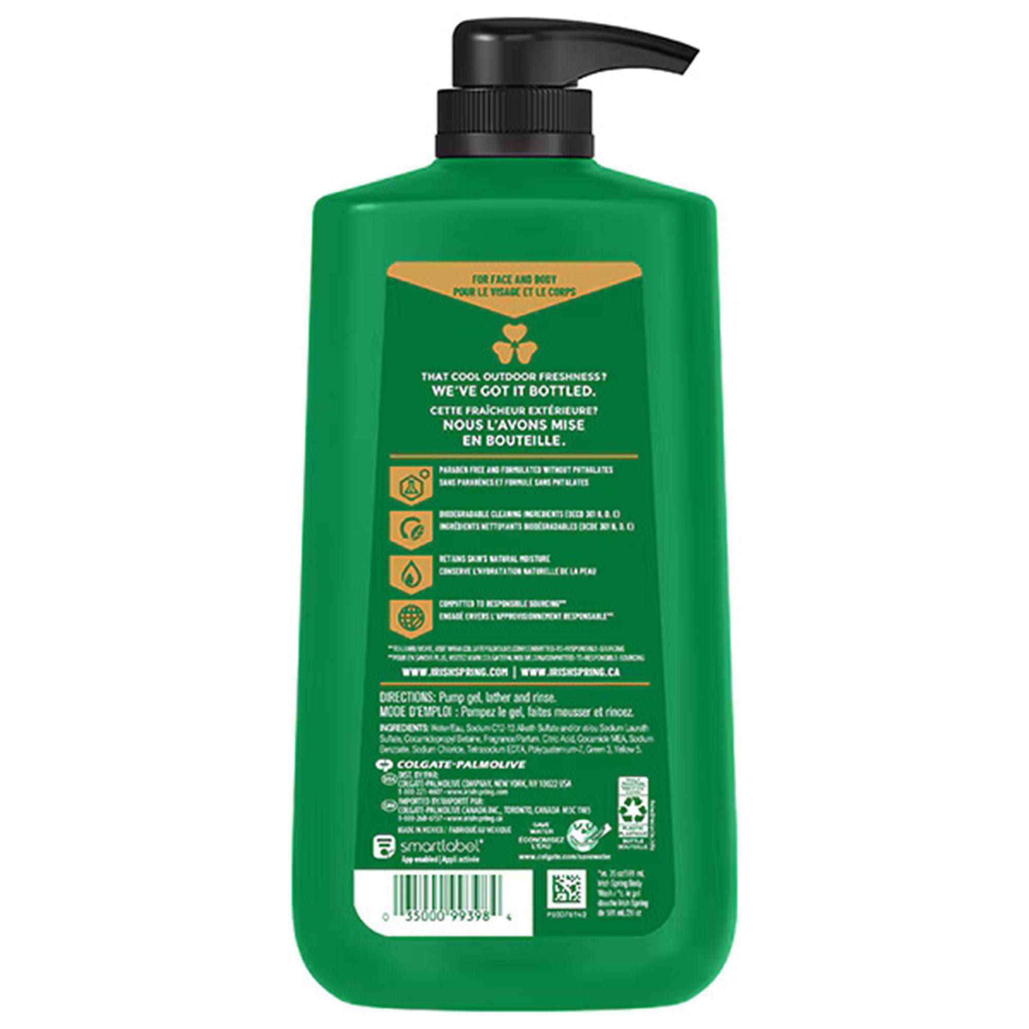 RJ Schinner Co - 017104 Body Wash Irish Spring Liquid 30 oz. Pump Bottle Scented
