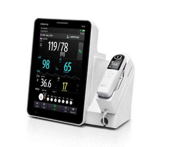 Mindray USA - 121-002176-00 Vital Signs Monitor Mindray VS9 Monitoring / Spot check NIBP, PR, Masimo SpO2 AC Power
