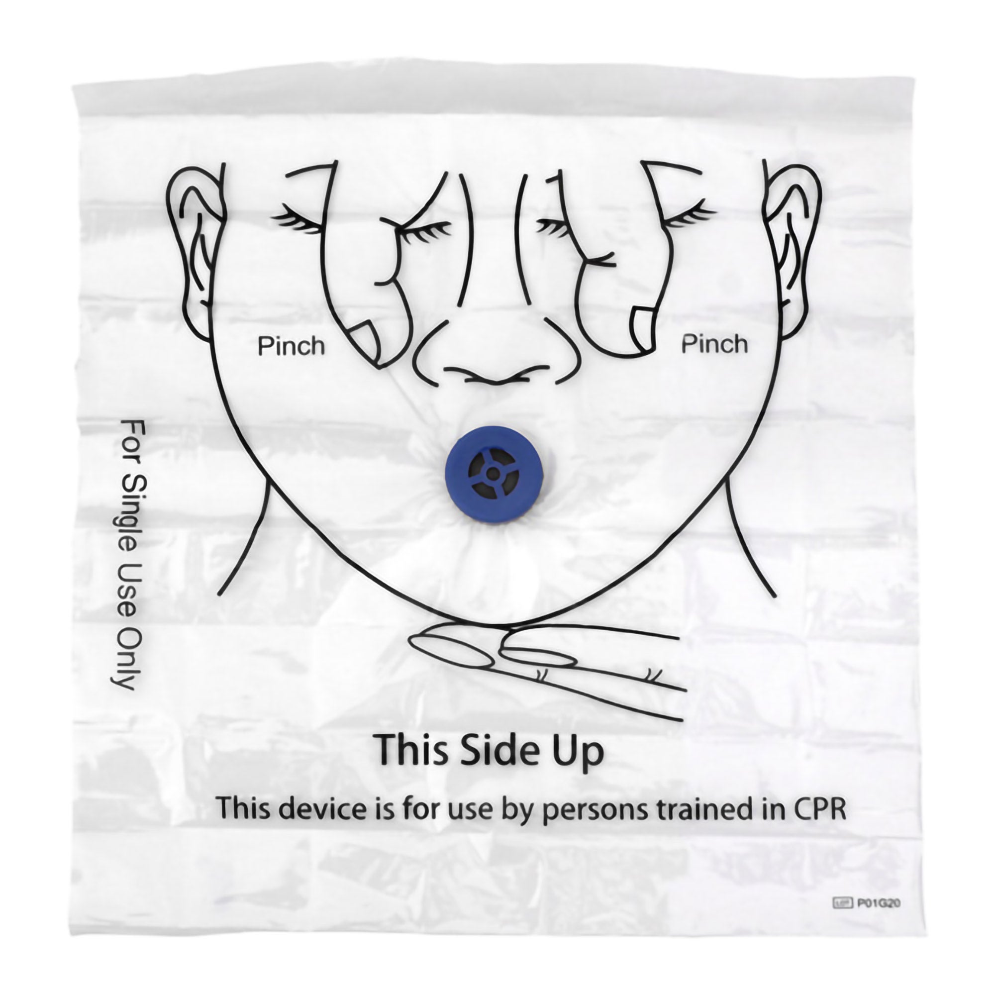 Medique Products - 80201 CPR Face Shield Medique One Way Valve 4 X 7 X 7 Inch Single Patient Use