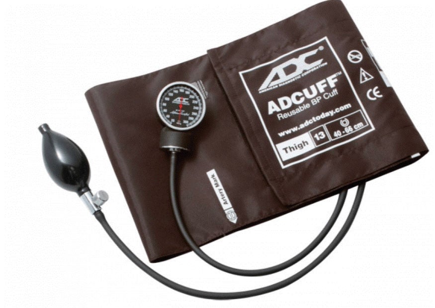 American Diagnostic Corp - 720-13TBR Aneroid Sphygmomanometer with Cuff ADC Thigh Cuff Thigh Nylon Cuff 40 to 46 cm Pocket Aneroid