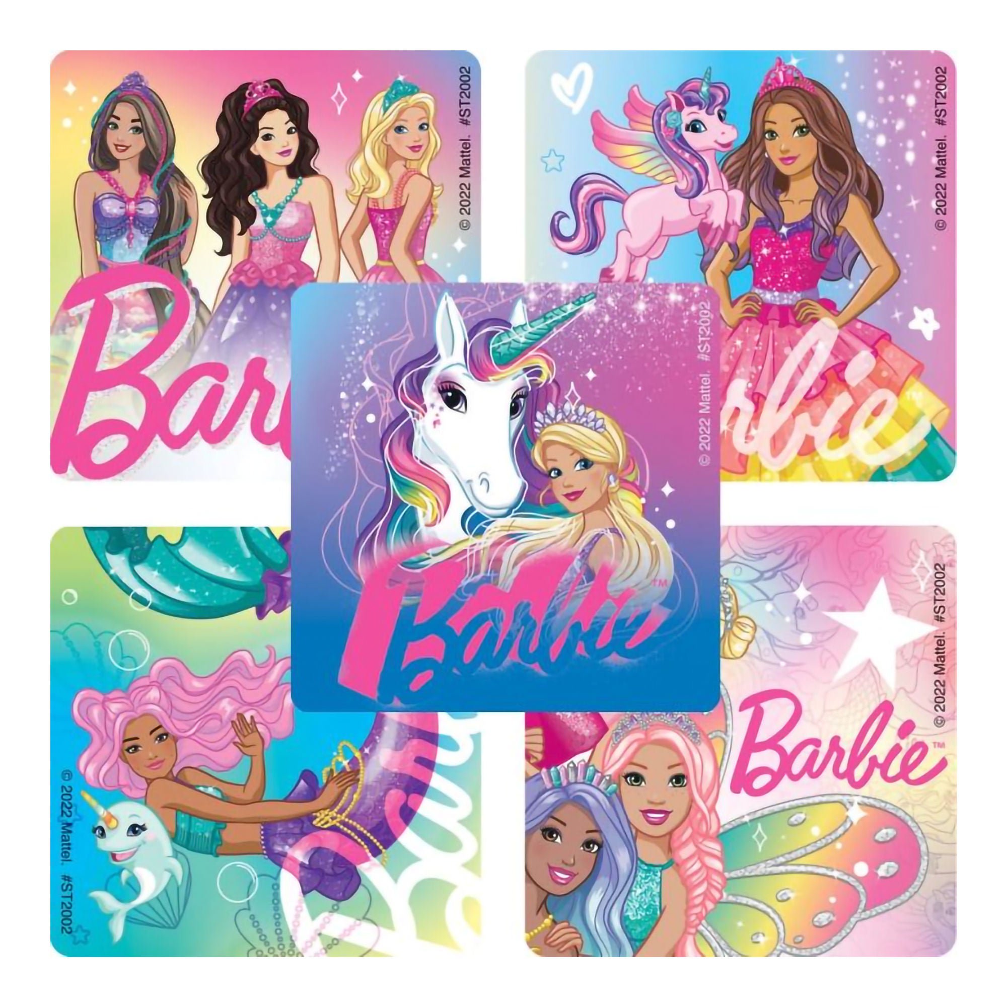 SmileMakers - ST2002R Sticker SmileMakers® 100 per Roll Barbie Fantasy 2-1/2 X 2-1/2 Inch
