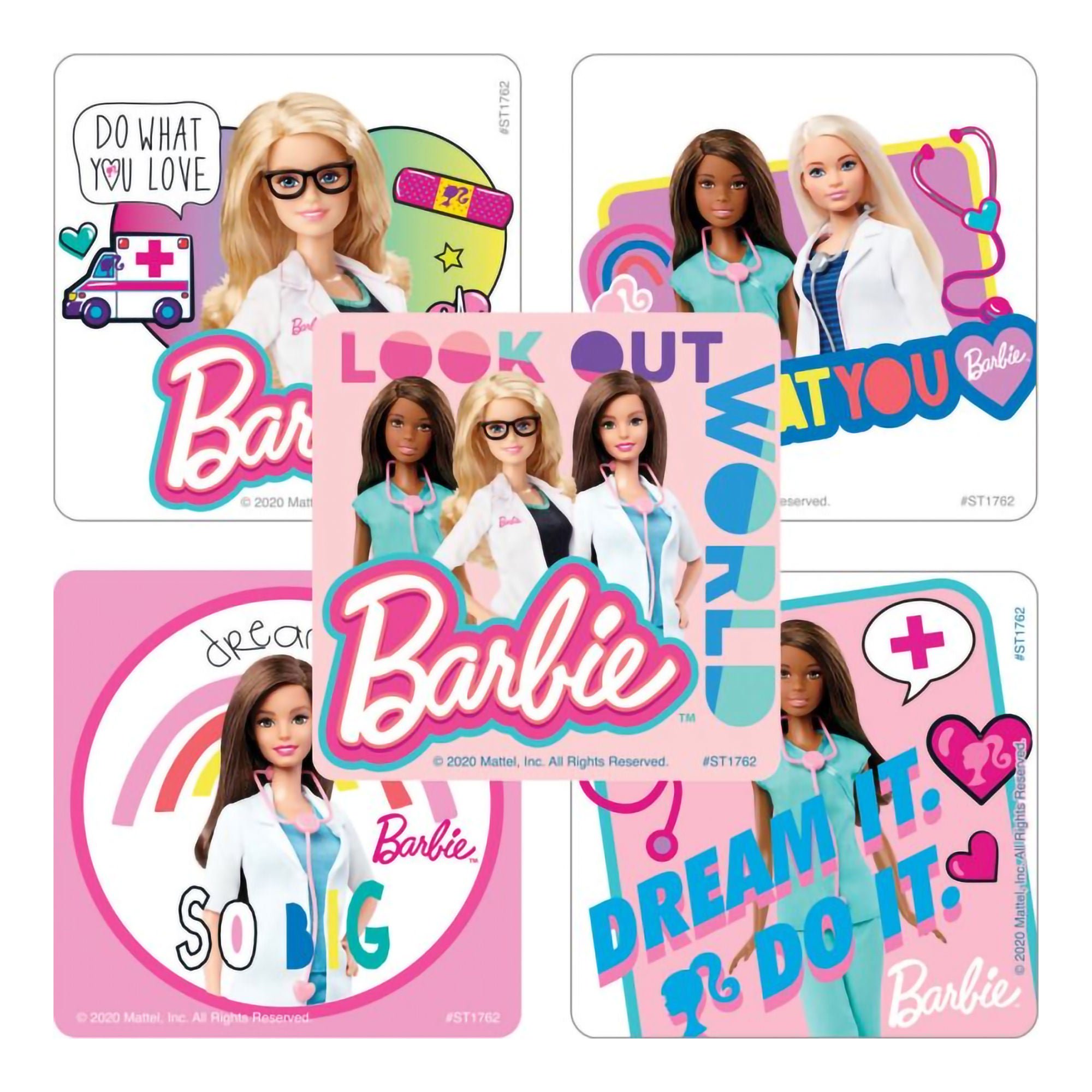 SmileMakers - ST1762R Sticker SmileMakers® 100 per Roll Barbie Doctor 2-1/2 X 2-1/2 Inch