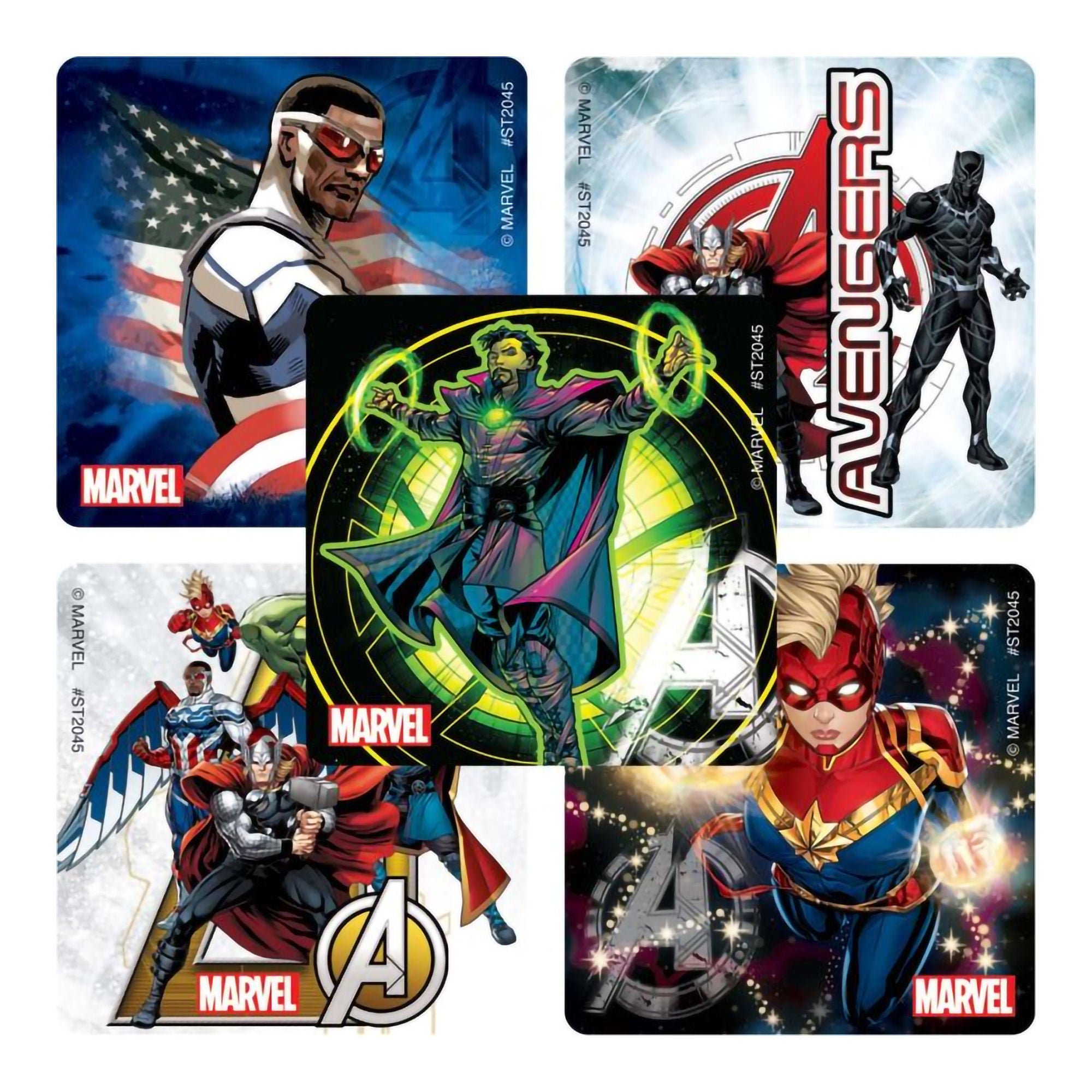 SmileMakers - ST2045B Sticker SmileMakers® 100 per Box Avengers Force 2-1/2 X 2-1/2 Inch