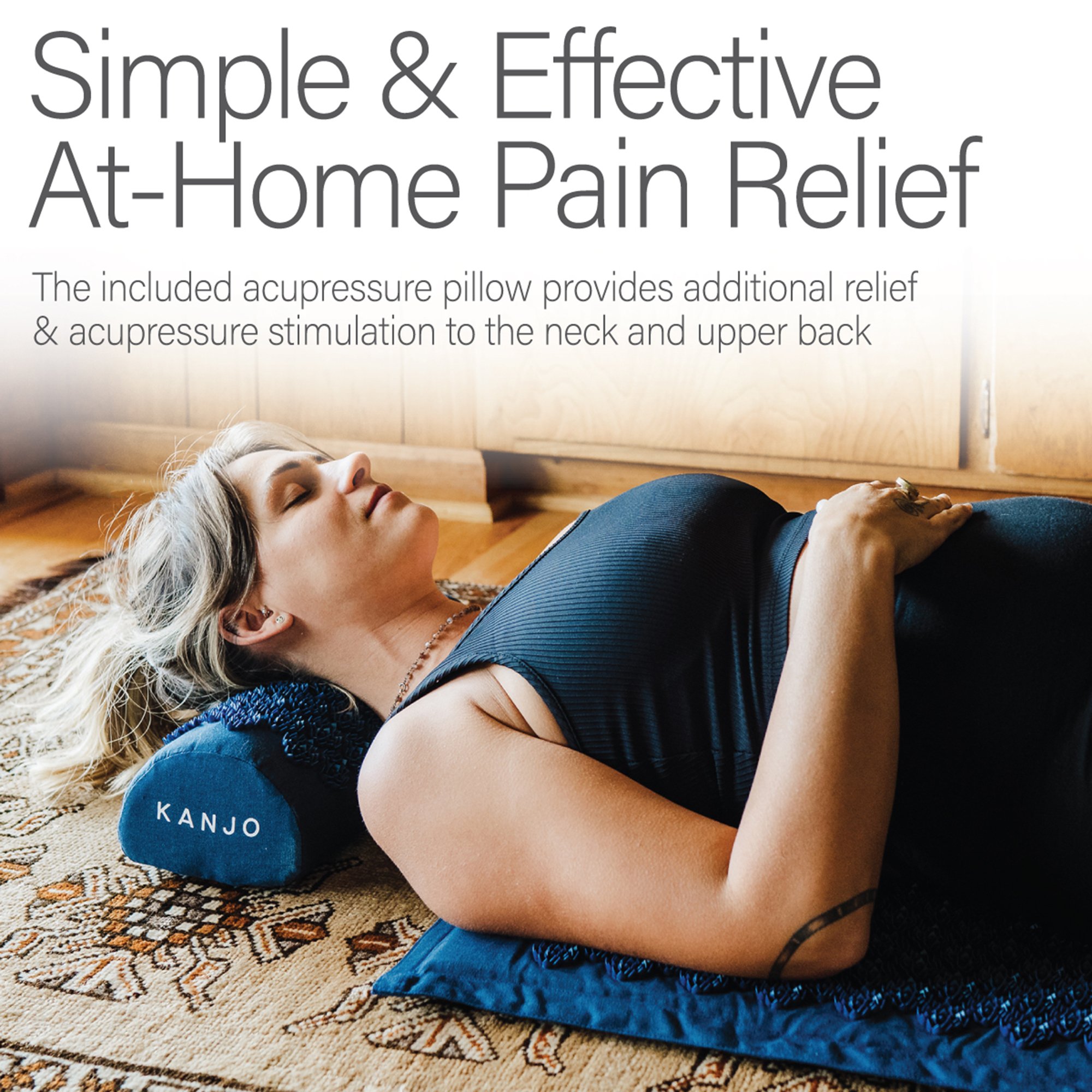 Acutens Inc KANNAVM - Kanjo Memory Foam Acupressure Mat Set, Dark Blue - 1/Set, 9/Case