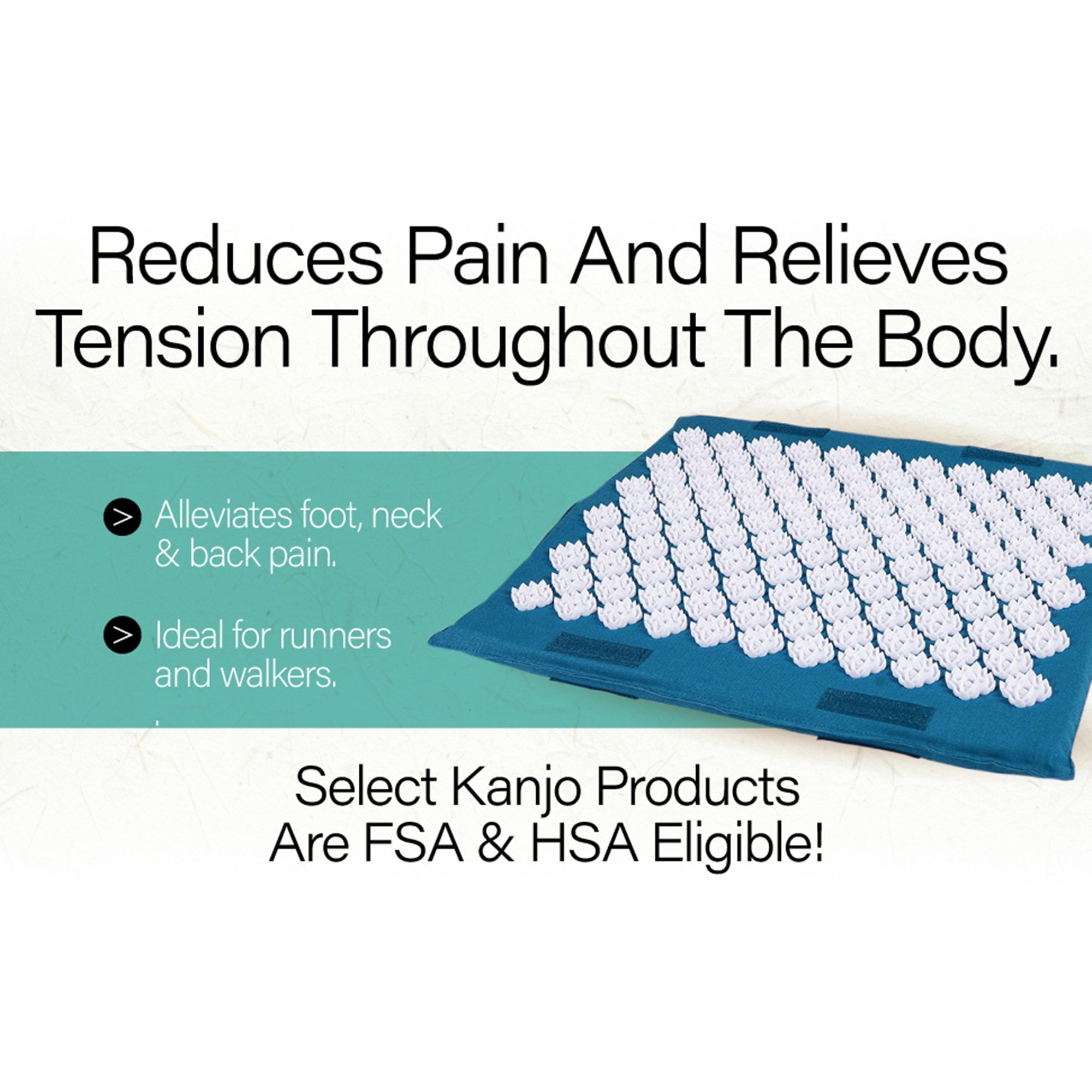 Acutens Inc KANSAPF - Kanjo Acupressure Memory Foam Foot Mat, Teal - 1/Each, 20/Case