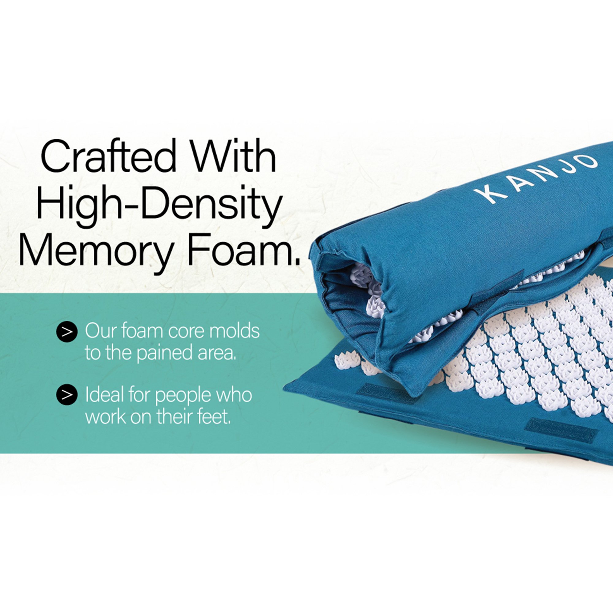 Acutens Inc KANSAPF - Kanjo Acupressure Memory Foam Foot Mat, Teal - 1/Each, 20/Case