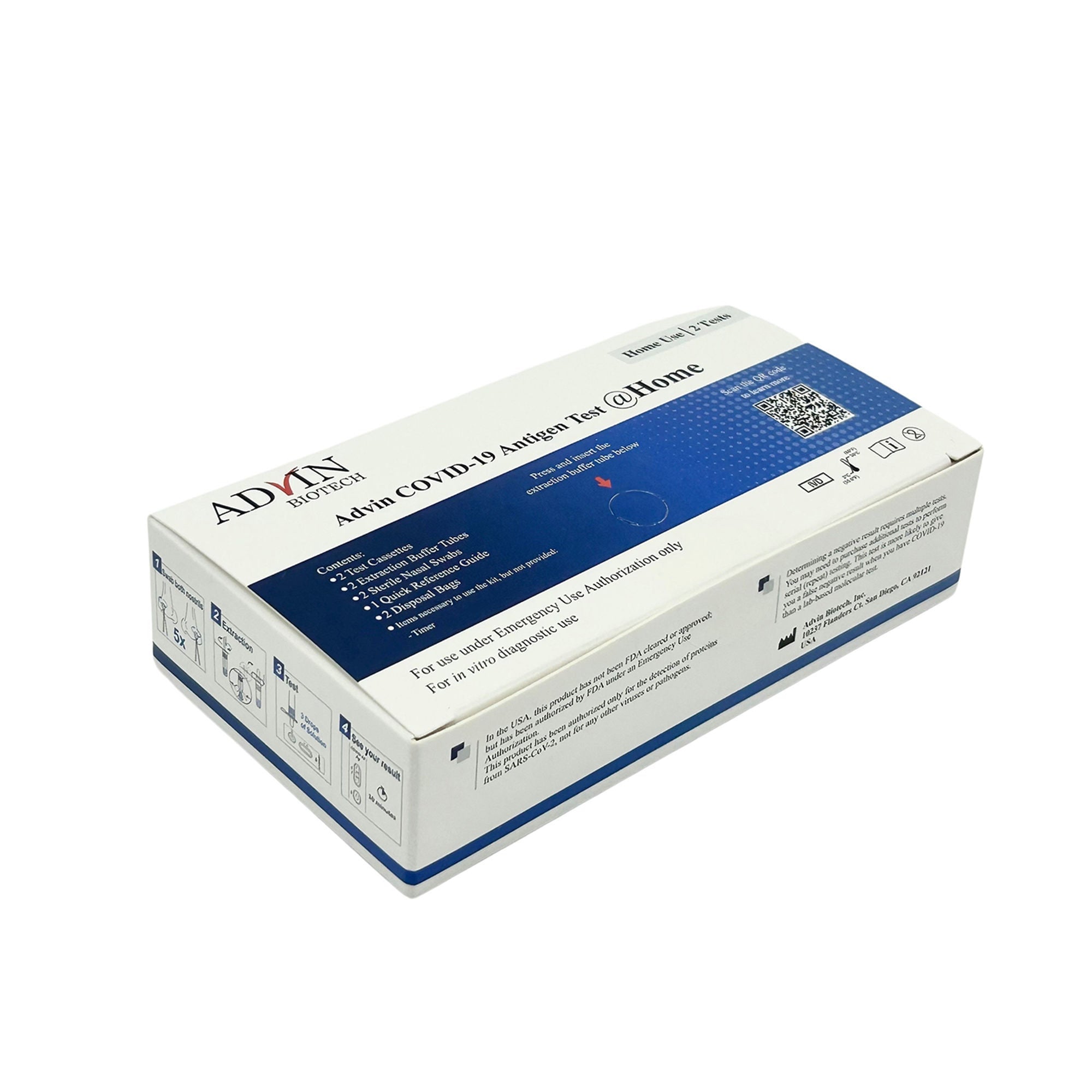 Chembio Diagnostic - 66-9990-1 Respiratory Test Kit Advin COVID-19 Antigen Test 2 Tests