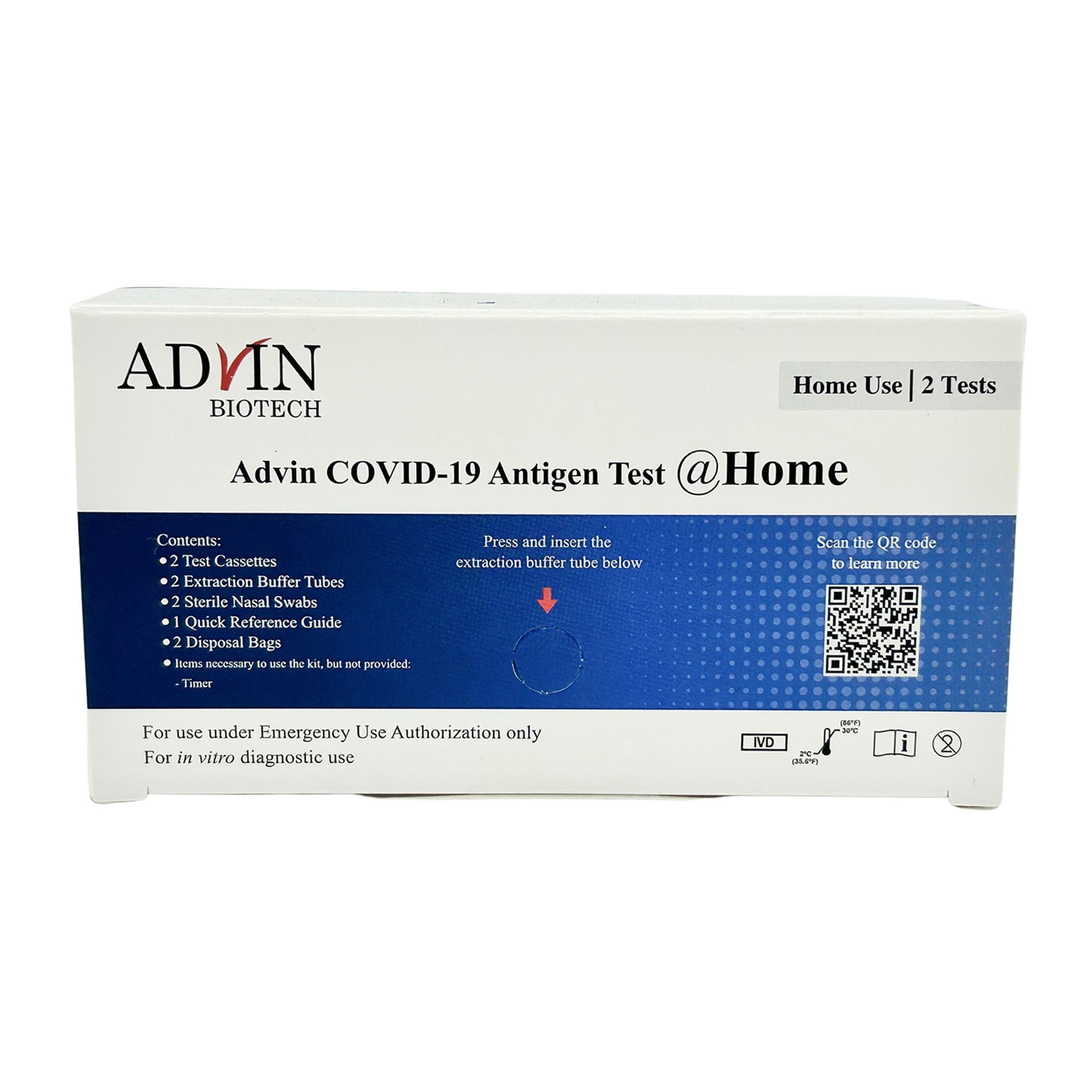 Chembio Diagnostic - 66-9990-1 Respiratory Test Kit Advin COVID-19 Antigen Test 2 Tests