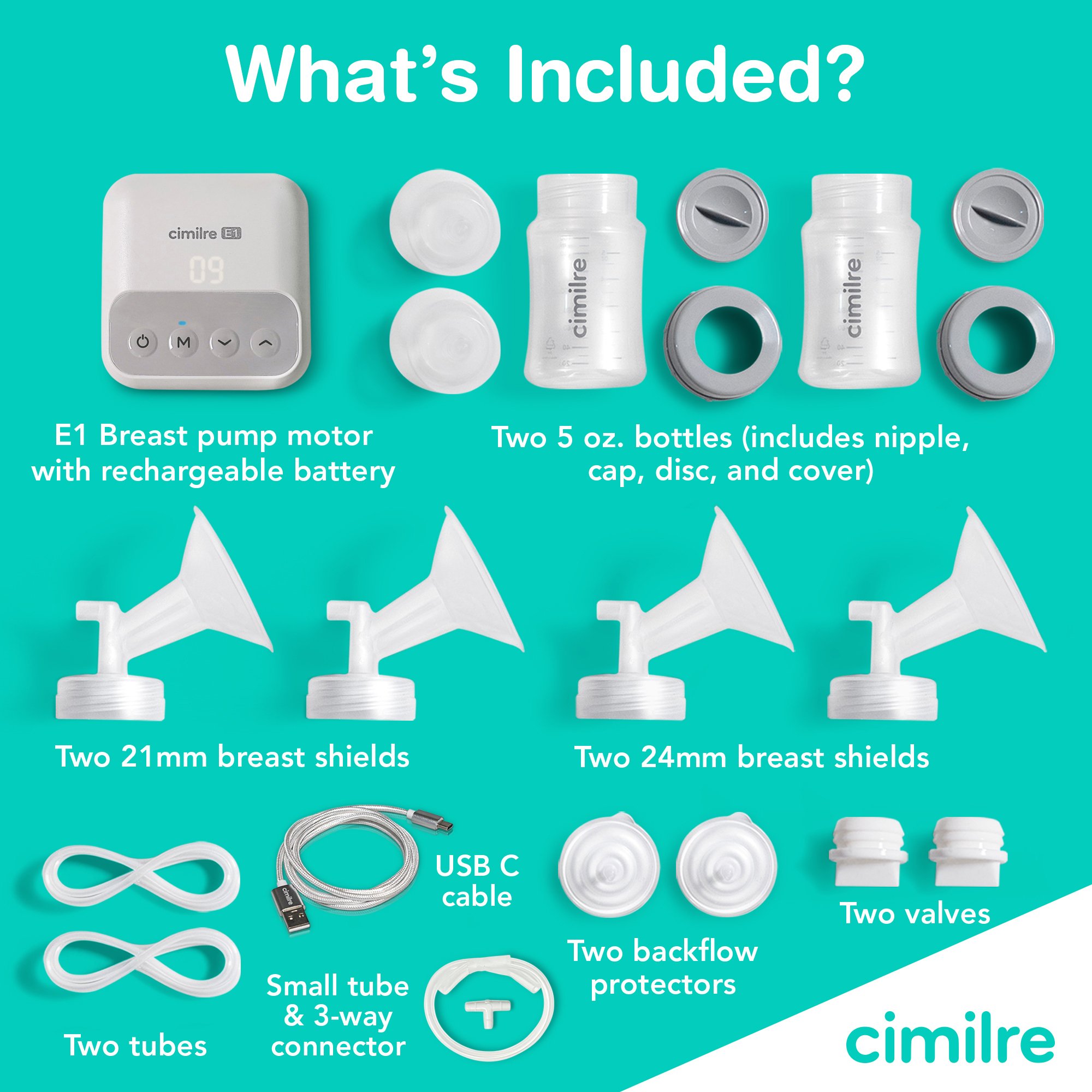 Cimilre E1 Double Electric Breast Pump Kit E1-100-00-00 by Symmetrical Health