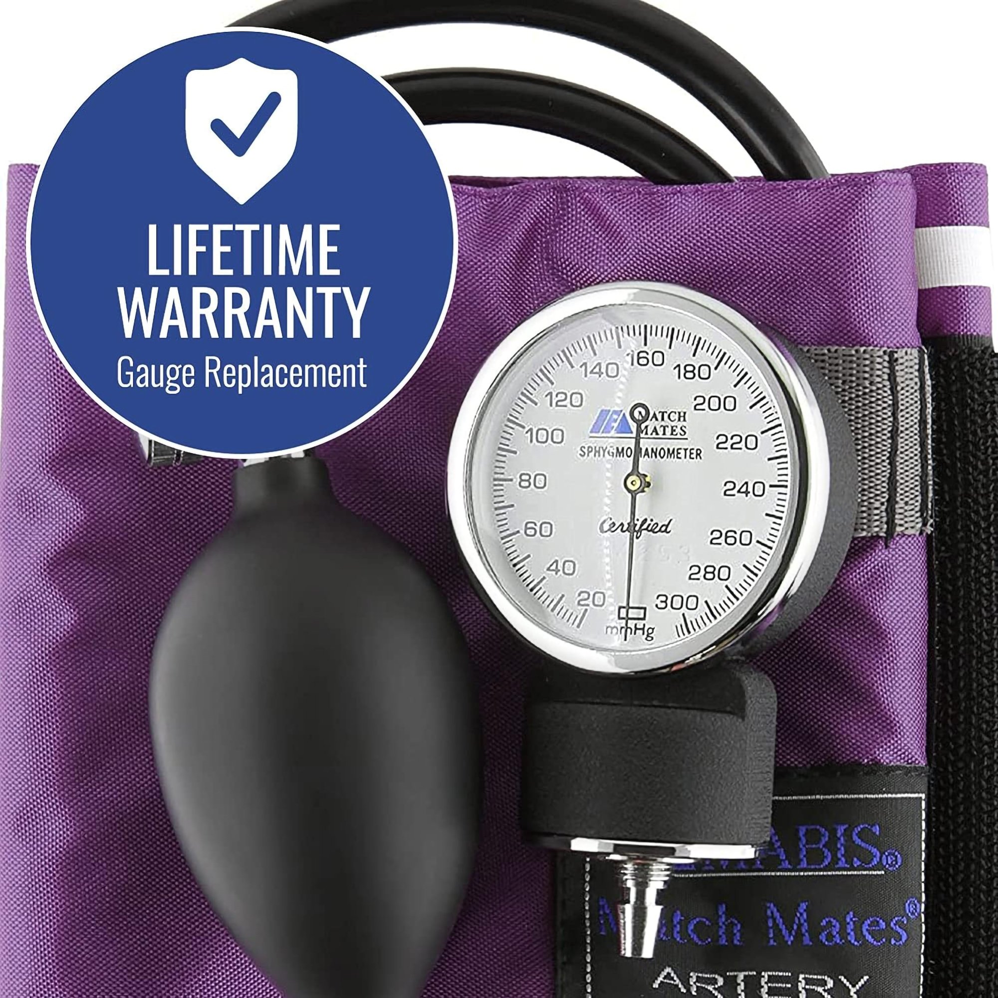 Mabis Healthcare 01-160-201 - Mabis® Match Mates Manual Aneroid Sphygmomanometer with Cuff, Purple - 1/Each