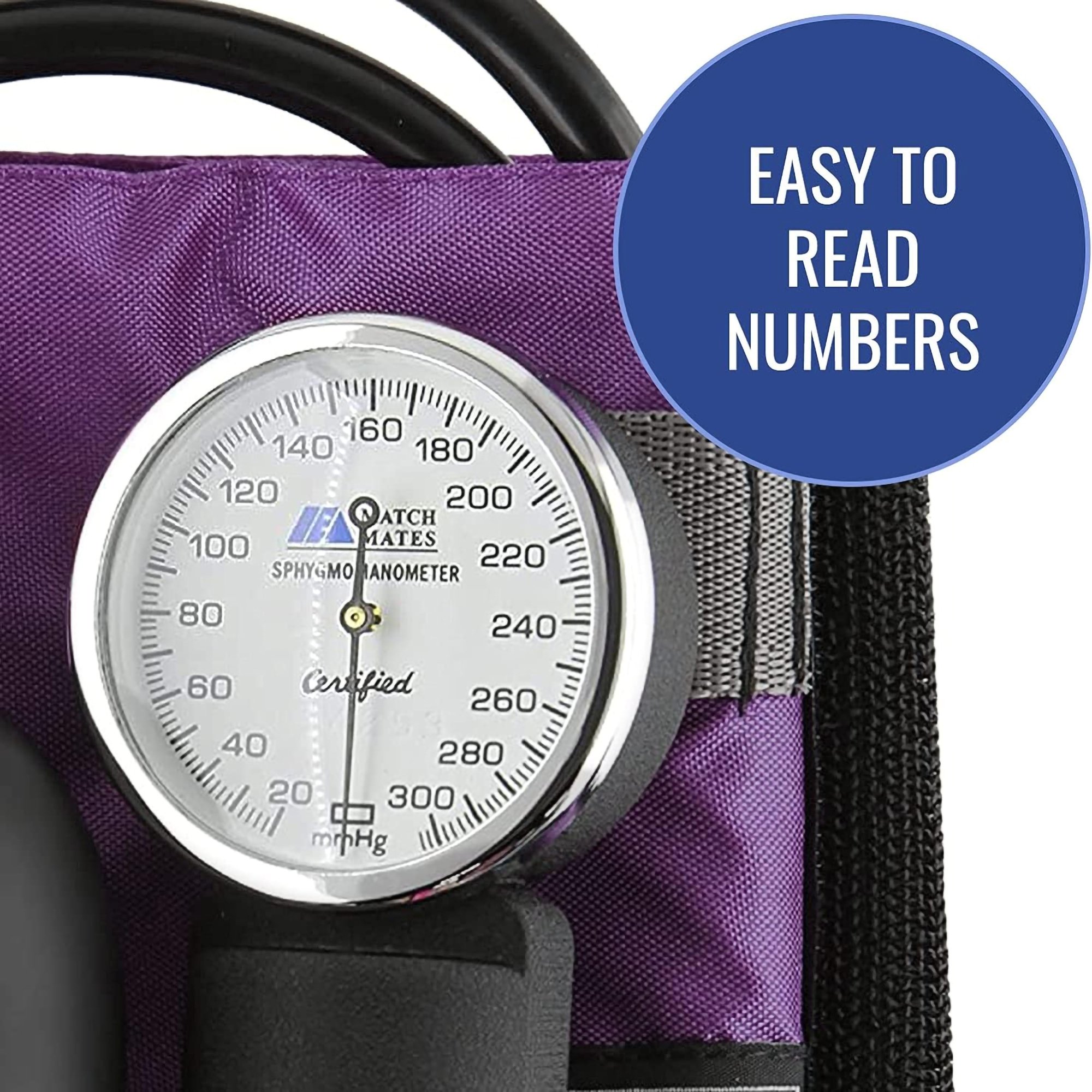 Mabis Healthcare 01-160-201 - Mabis® Match Mates Manual Aneroid Sphygmomanometer with Cuff, Purple - 1/Each
