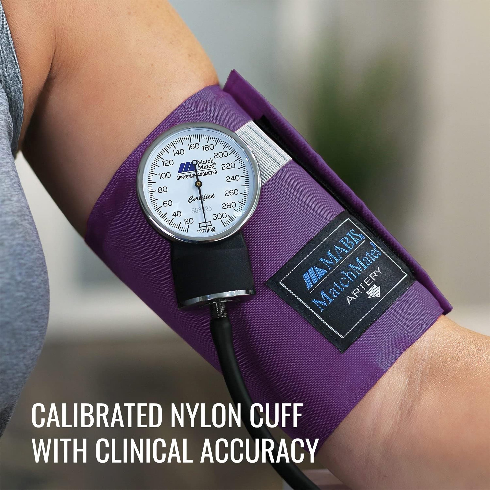 Mabis Healthcare 01-160-201 - Mabis® Match Mates Manual Aneroid Sphygmomanometer with Cuff, Purple - 1/Each