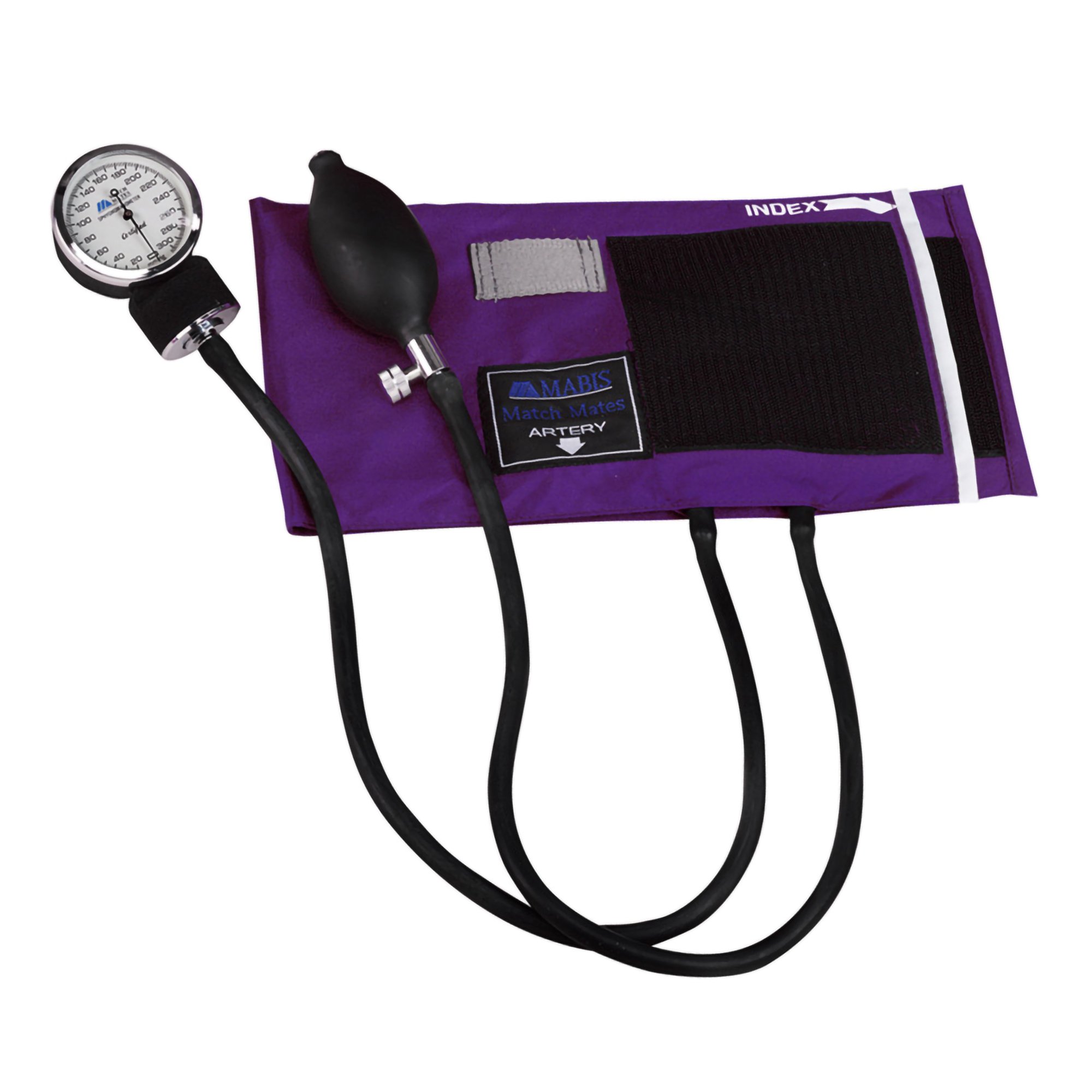 Mabis Healthcare 01-160-201 - Mabis® Match Mates Manual Aneroid Sphygmomanometer with Cuff, Purple - 1/Each