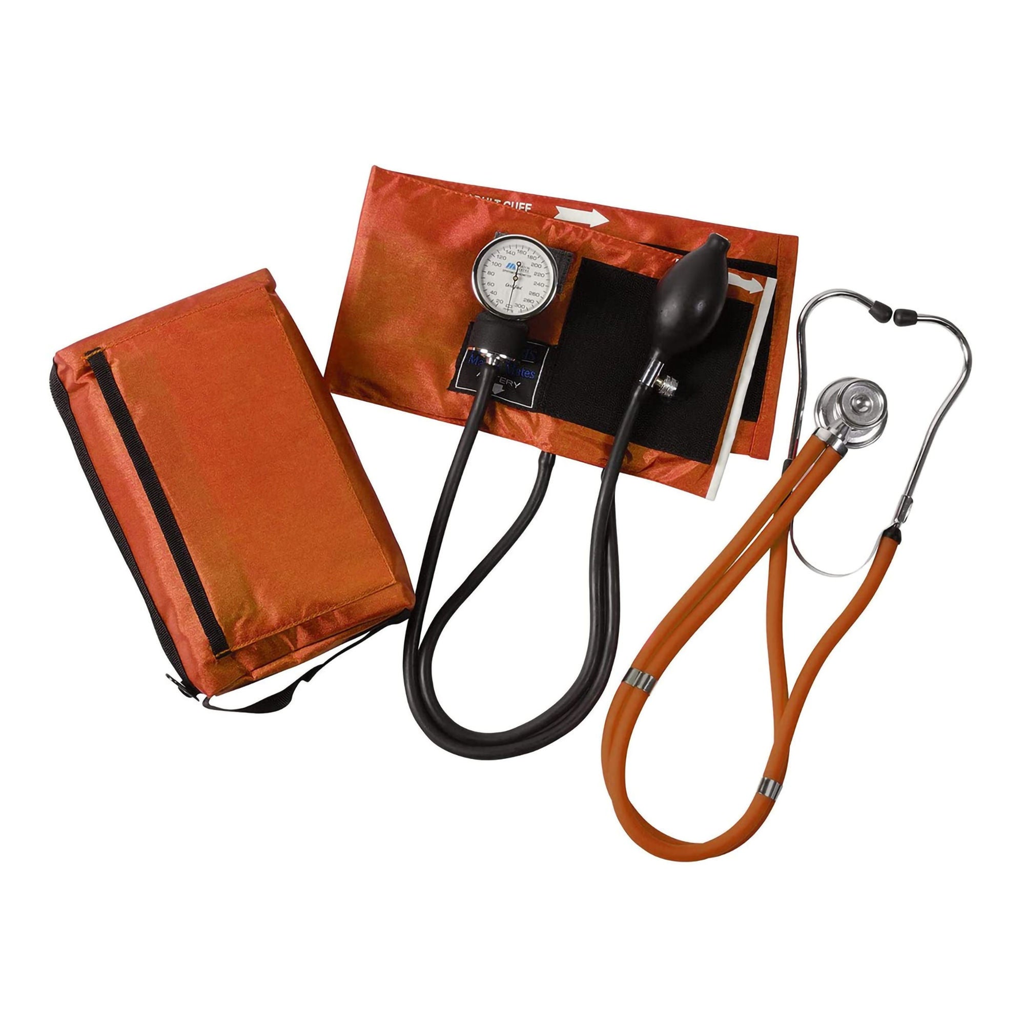 Mabis Healthcare - 01-360-051 Reusable Aneroid / Stethoscope Set MatchMates Dual Head Sprague Stethoscope Palm Aneroid