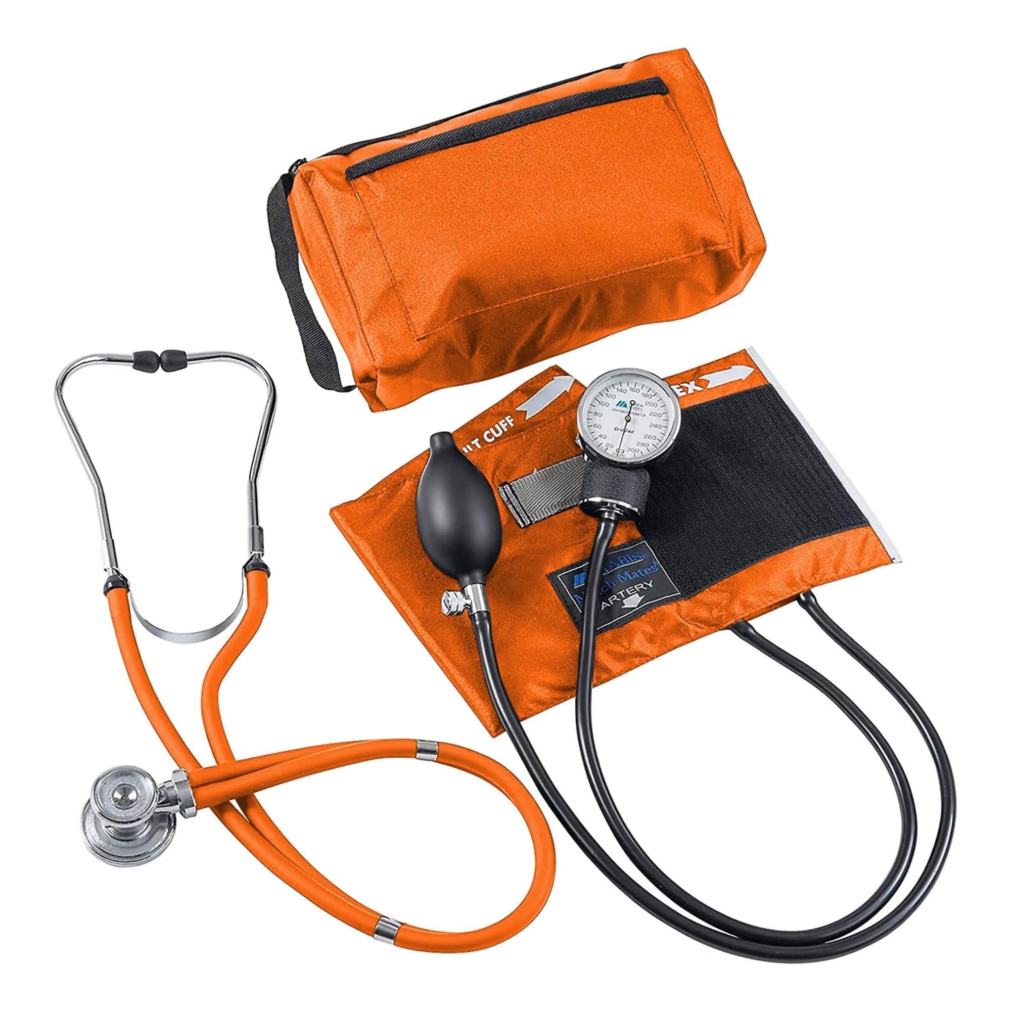 Mabis Healthcare - 01-360-051 Reusable Aneroid / Stethoscope Set MatchMates Dual Head Sprague Stethoscope Palm Aneroid