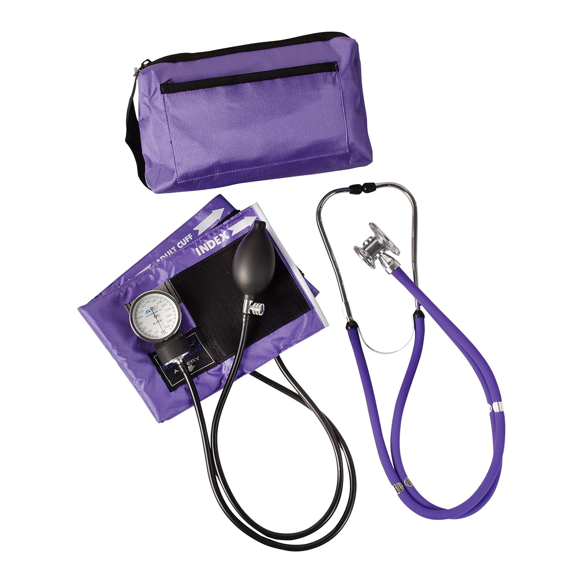 Mabis Healthcare - 01-360-201 Reusable Aneroid / Stethoscope Set MatchMates Dual Head Sprague Stethoscope Palm Aneroid