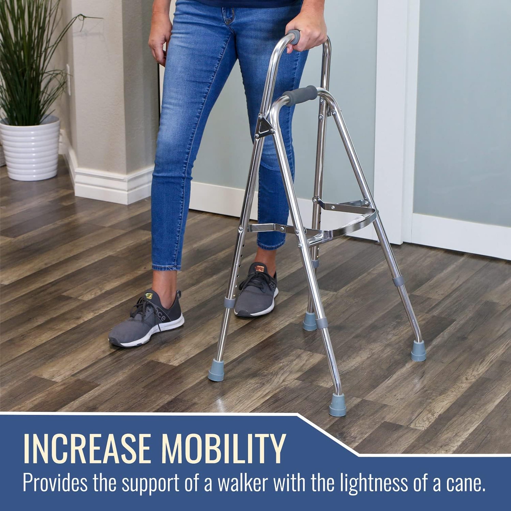 Mabis Healthcare 500-1306-0600 - DMI® Folding Walker, Silver - 1/Each