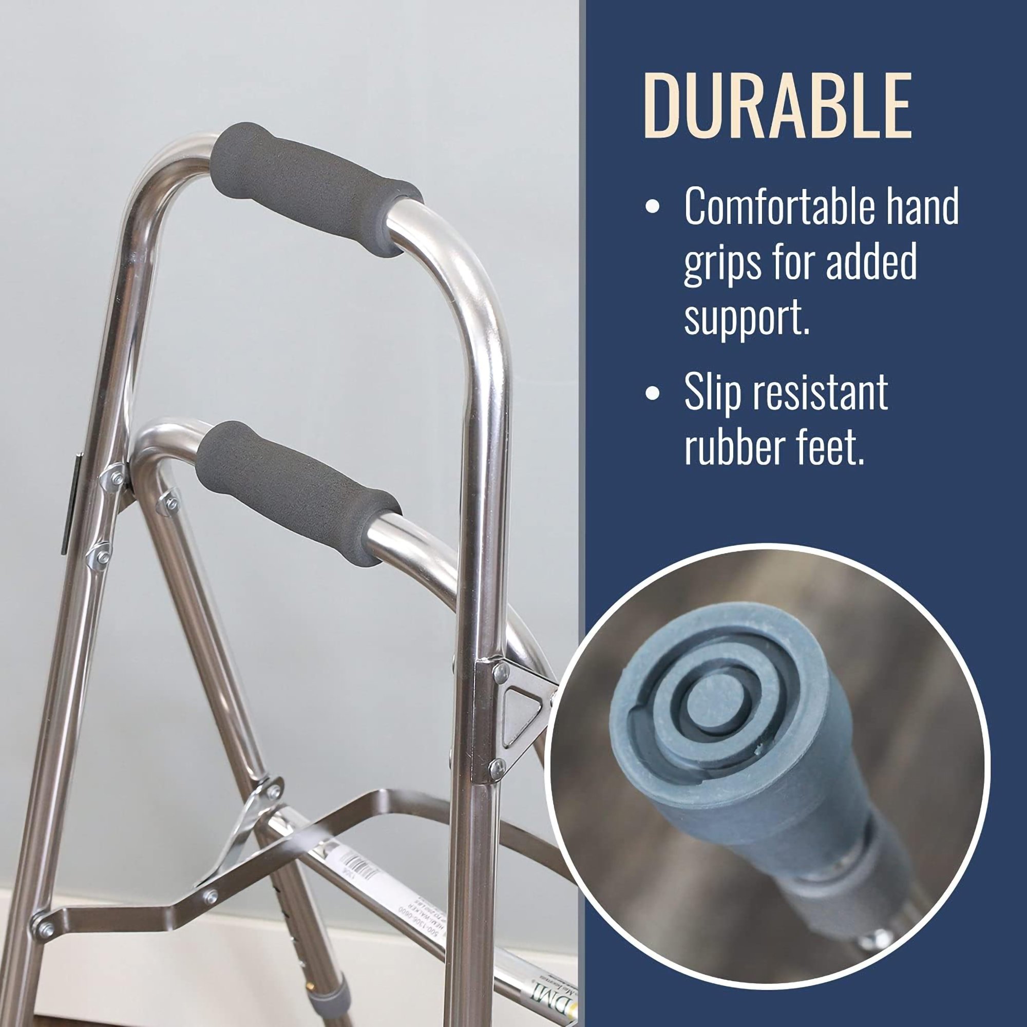 Mabis Healthcare 500-1306-0600 - DMI® Folding Walker, Silver - 1/Each