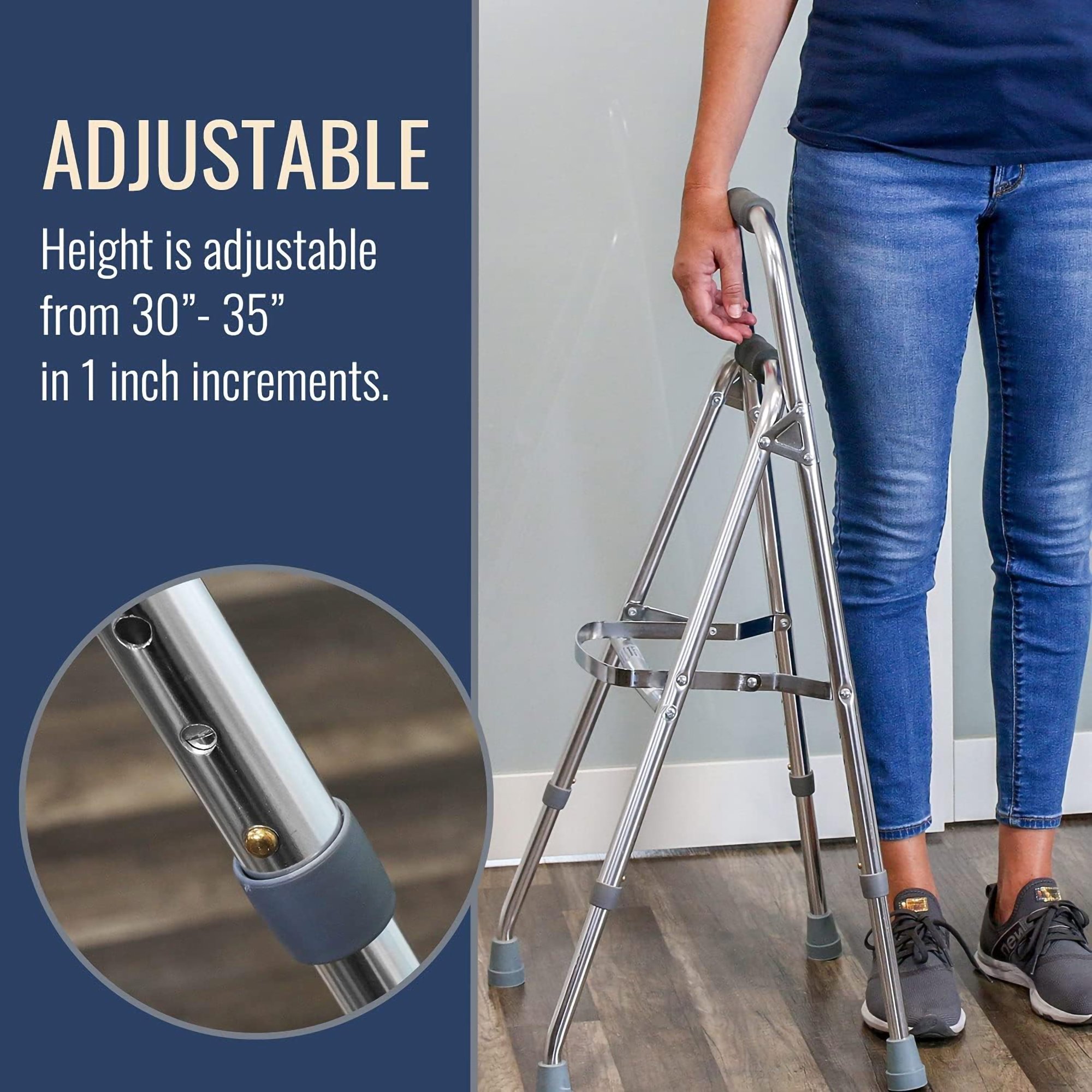 Mabis Healthcare 500-1306-0600 - DMI® Folding Walker, Silver - 1/Each