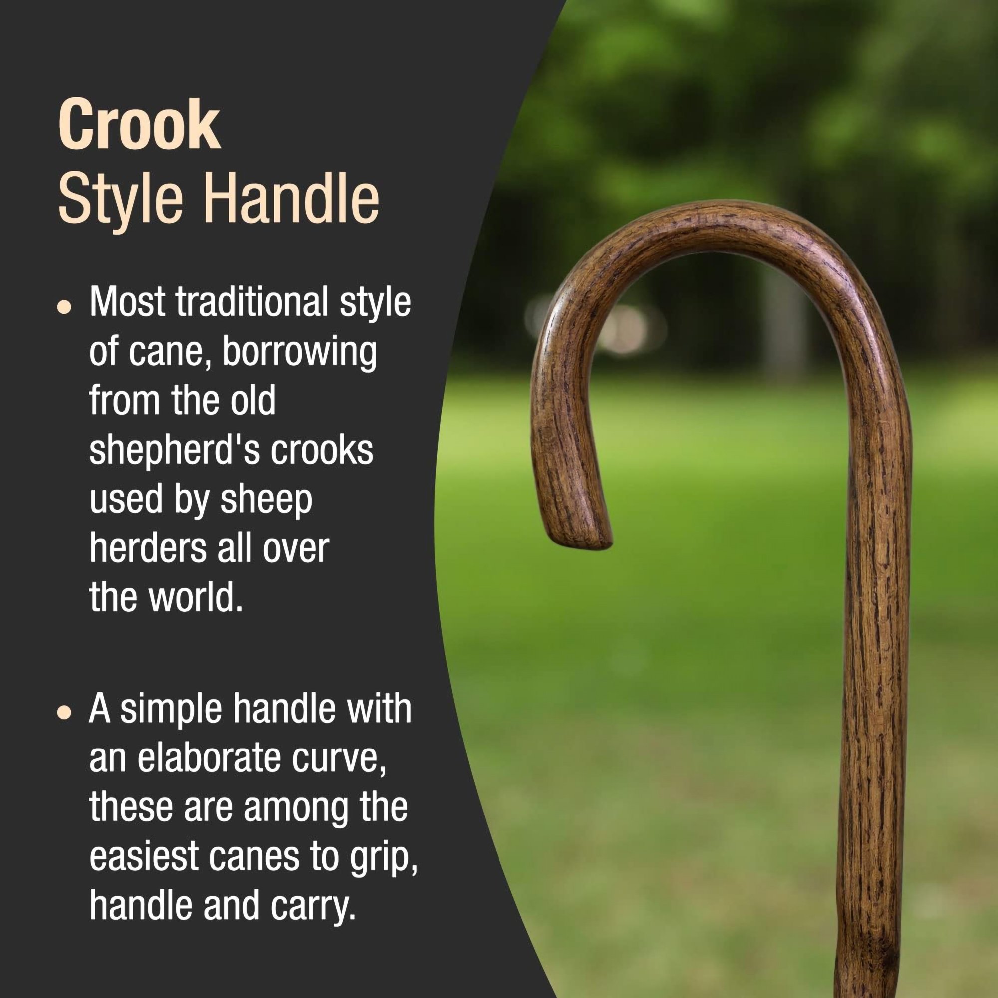 Mabis Healthcare 502-3000-0246 - Brazos™ Twisted Oak Traditional Handcrafted Walking Cane, 37-Inch - 1/Each