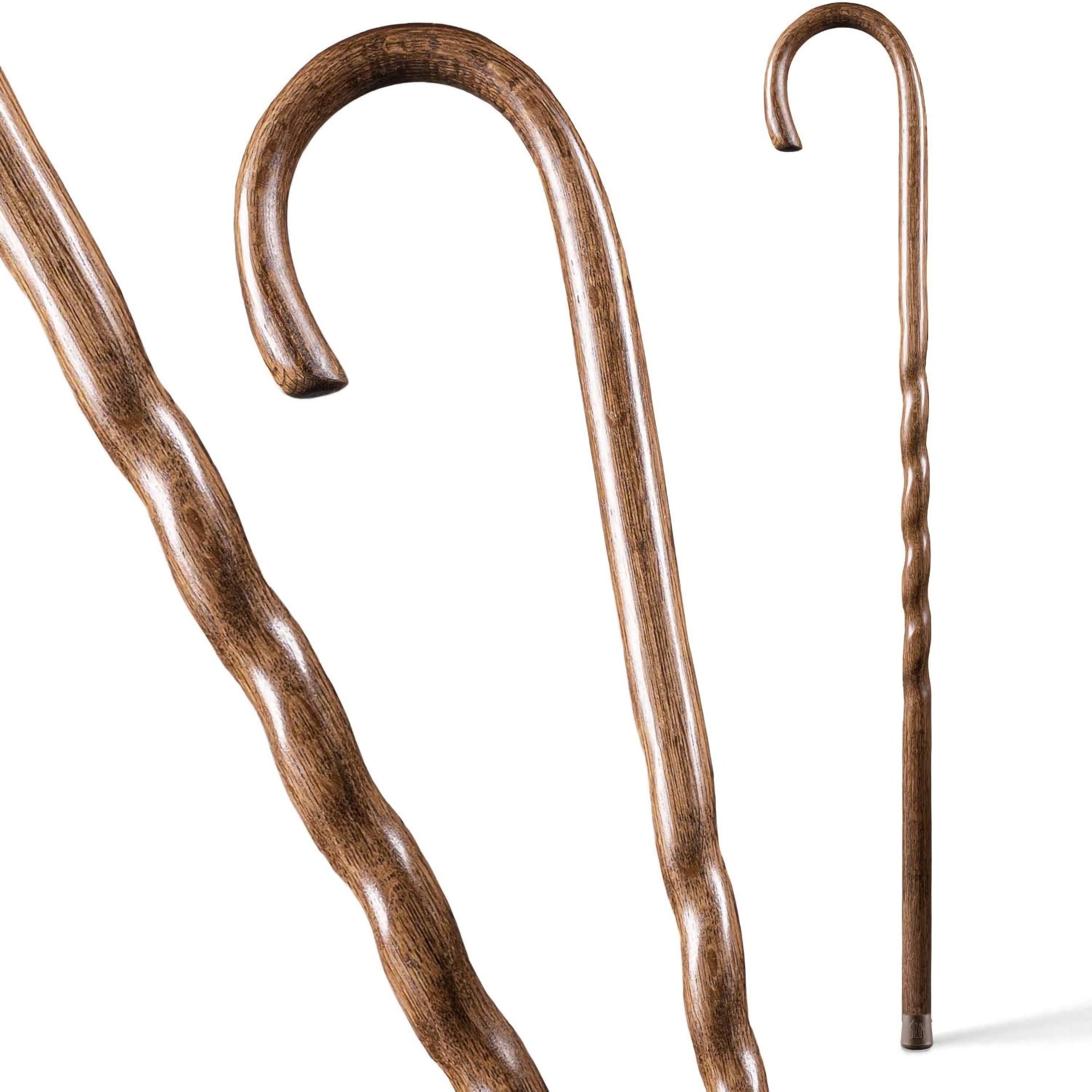 Mabis Healthcare 502-3000-0246 - Brazos™ Twisted Oak Traditional Handcrafted Walking Cane, 37-Inch - 1/Each