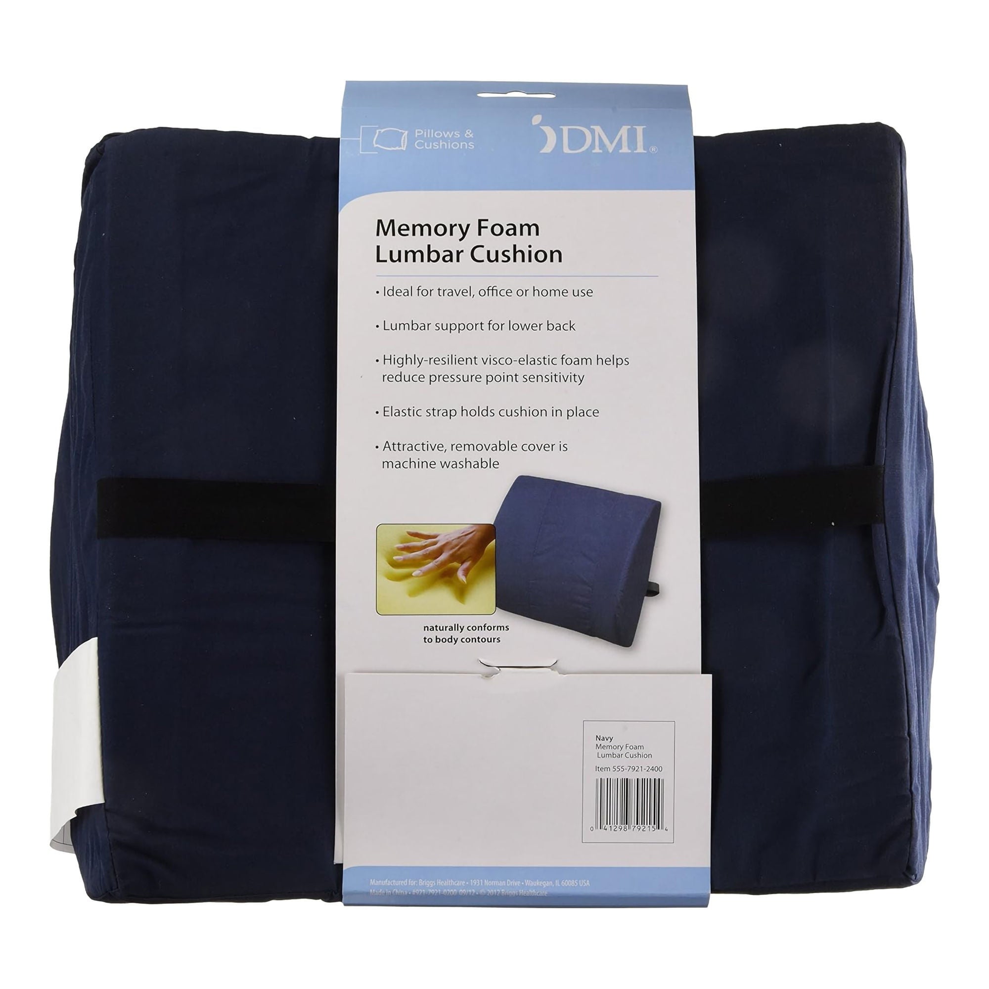 Mabis Healthcare - 555-7921-2400 Lumbar Support Cushion DMI® 14 W X 13 L Inch Foam