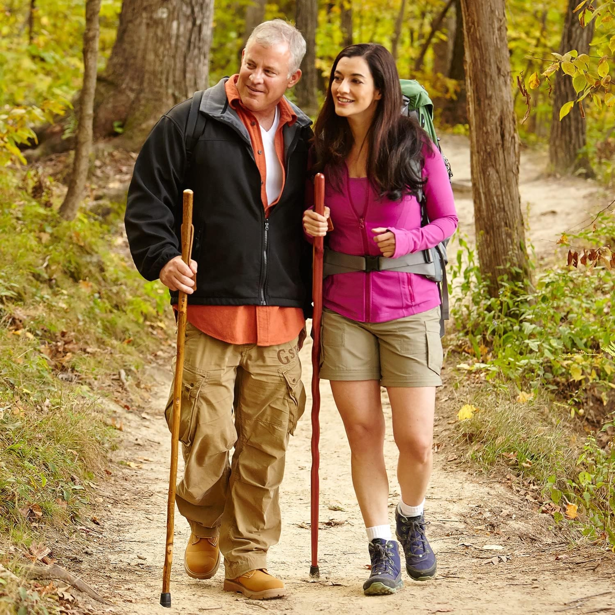 Mabis Healthcare 602-3000-1127 - Brazos™ Hickory Rustic Walking Stick, 58-Inch Height - 1/Each