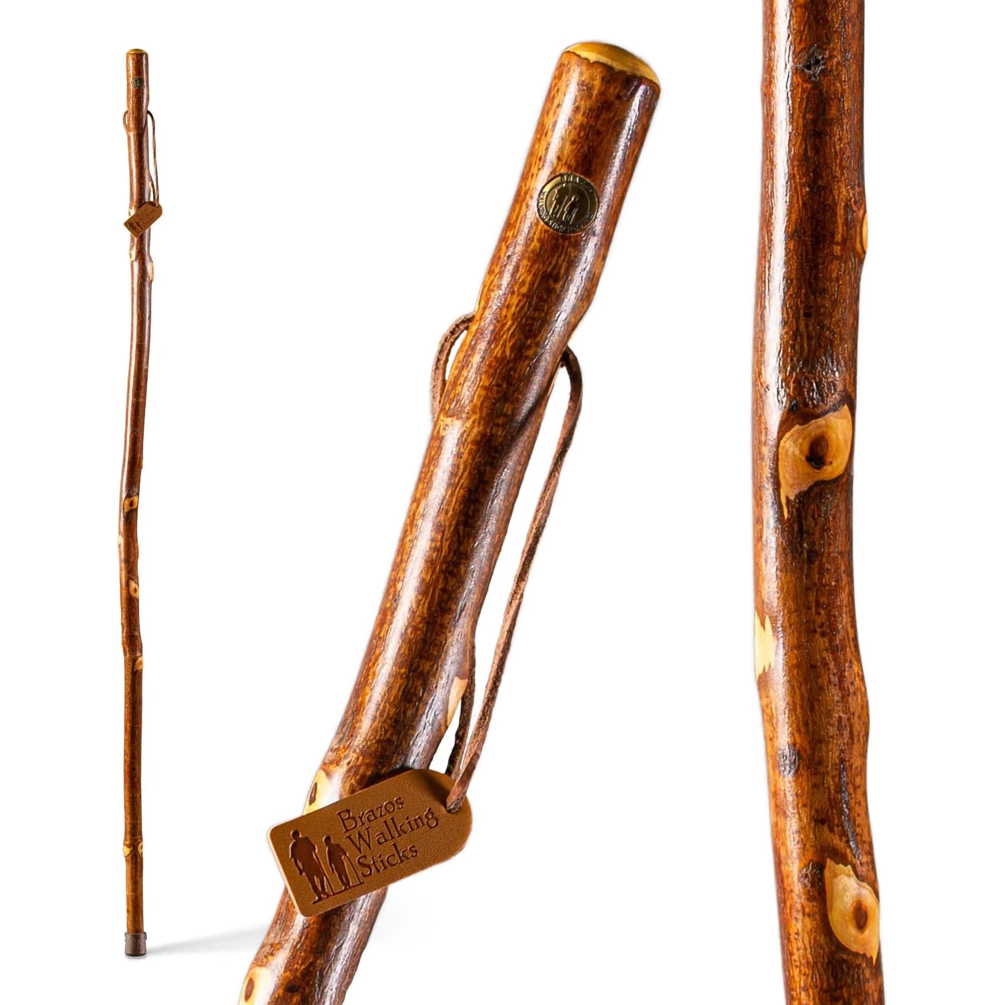 Mabis Healthcare 602-3000-1136 - Brazos™ Hawthorn Rustic Walking Stick, 55-Inch Height - 1/Each