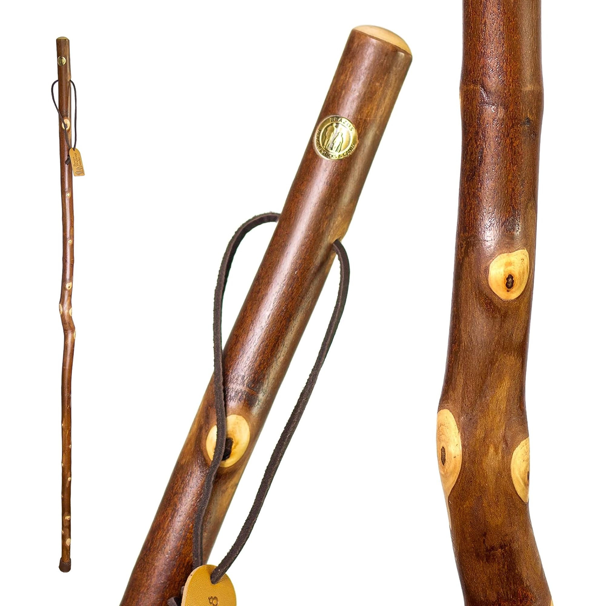 Mabis Healthcare 602-3000-1180 - Brazos™ Maple Rustic Walking Stick, 55-Inch Height - 1/Each