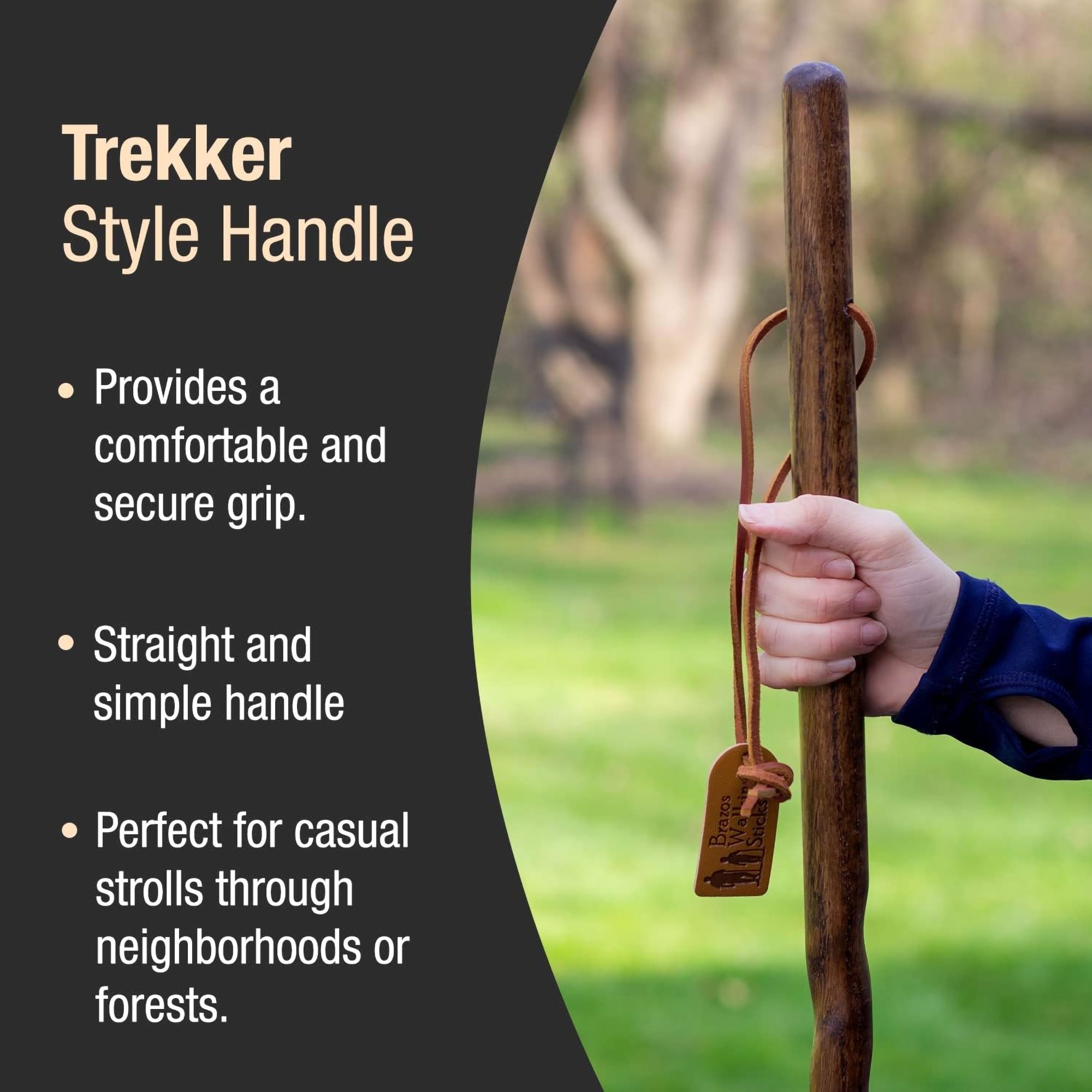 Mabis Healthcare 602-3000-1368 - Brazos™ Twisted Oak Trekker Handcrafted Walking Stick, Red, 55-Inch - 1/Each