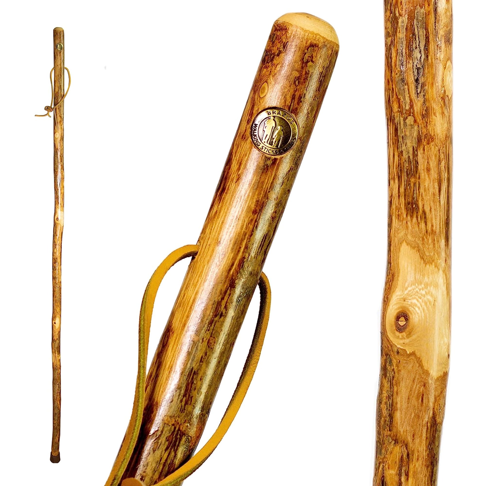 Mabis Healthcare 602-3000-1387 - Brazos™ Assorted Hardwood Rustic Walking Stick, 41-Inch - 1/Each