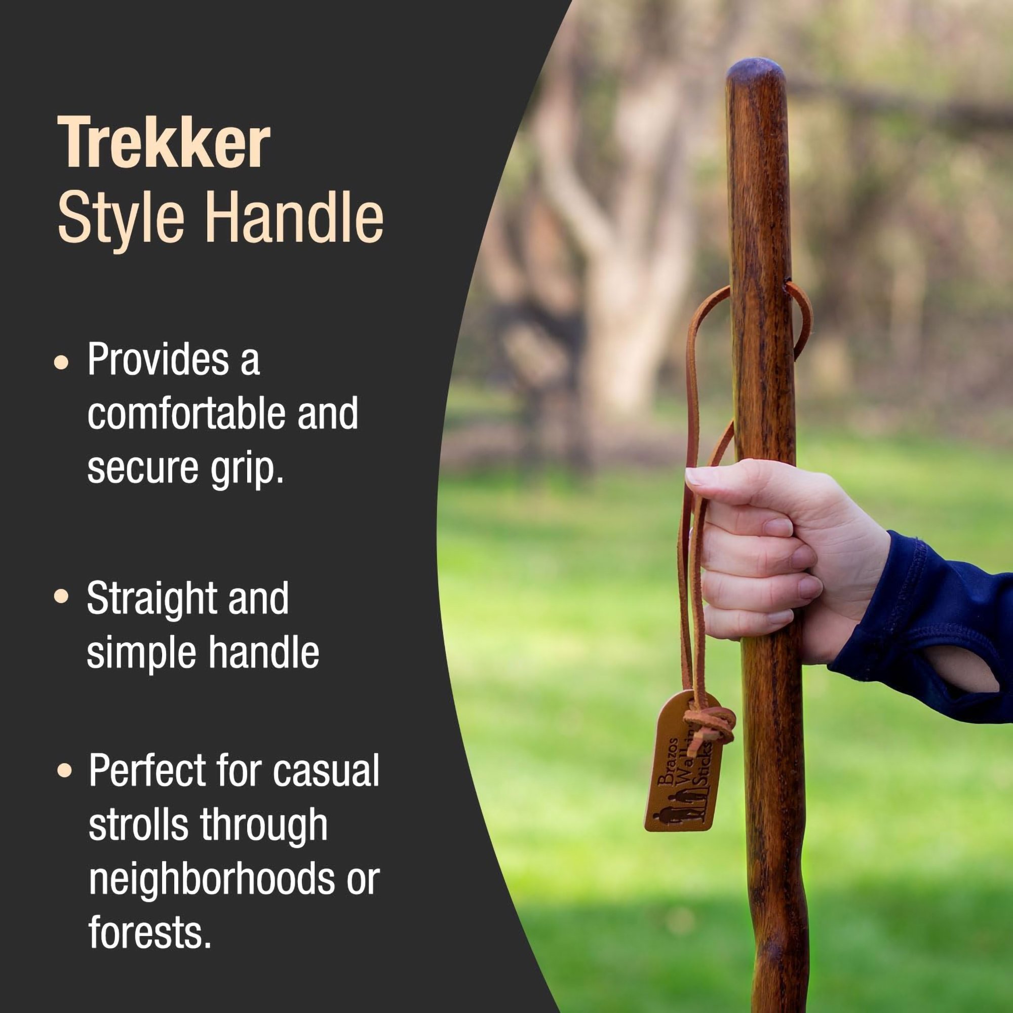 Mabis Healthcare 602-3000-1438 - Brazos™ Twisted Pine Handcrafted Walking Stick, 55-Inch - 1/Each
