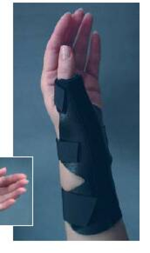 Bird & Cronin - 08146400 Thumb Splint One Size Fits Most Hook and Loop Closure Black