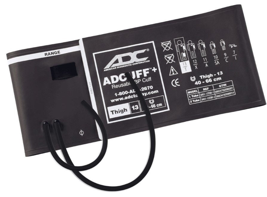 American Diagnostic Corp - 8451-13TBR-2 Reusable Blood Pressure Cuff ADC 40 to 66 cm Limb Nylon Cuff Thigh Cuff