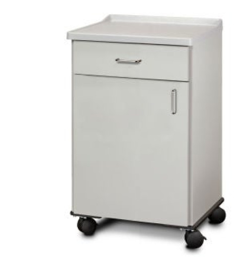 Clinton Industries - 8720-A-1GR Mobile Bedside Cabinet Model 8720-A Gray 18 L X 16 D X 29-1/4 H Inch 1 Drawer 1 Shelf Single Door