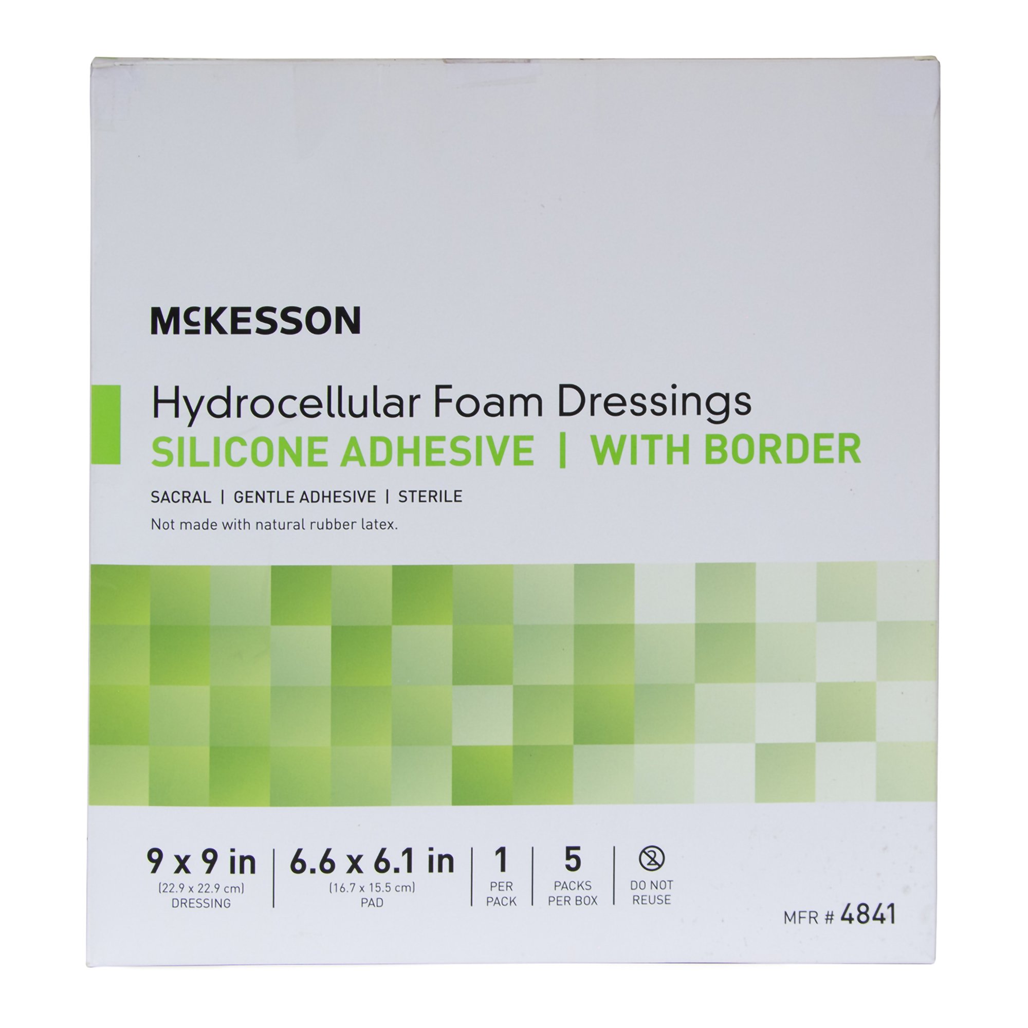 McKesson Brand 4841 - McKesson Hydrocellular Foam Dressing with Border Silicone Adhesive, Sacral - 1/Each, 5/Box, 50/Case