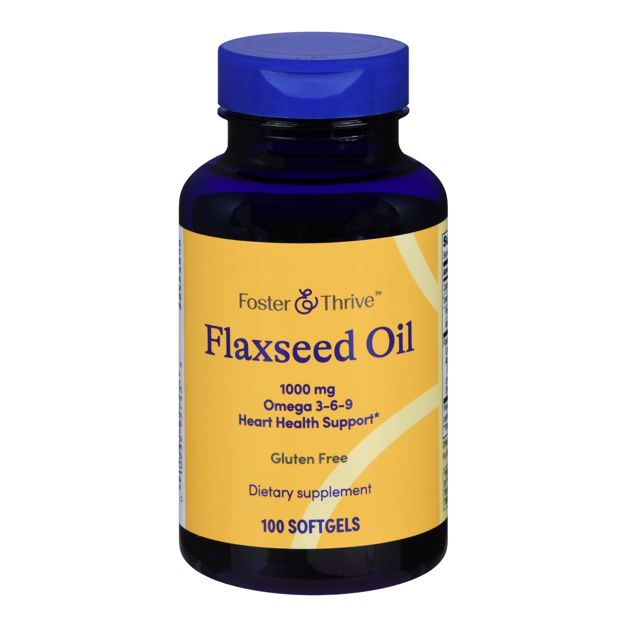 McKesson Brand 01093995743 - Foster & Thrive™ Flaxseed Oil 1000 mg Softgels - 1/Bottle