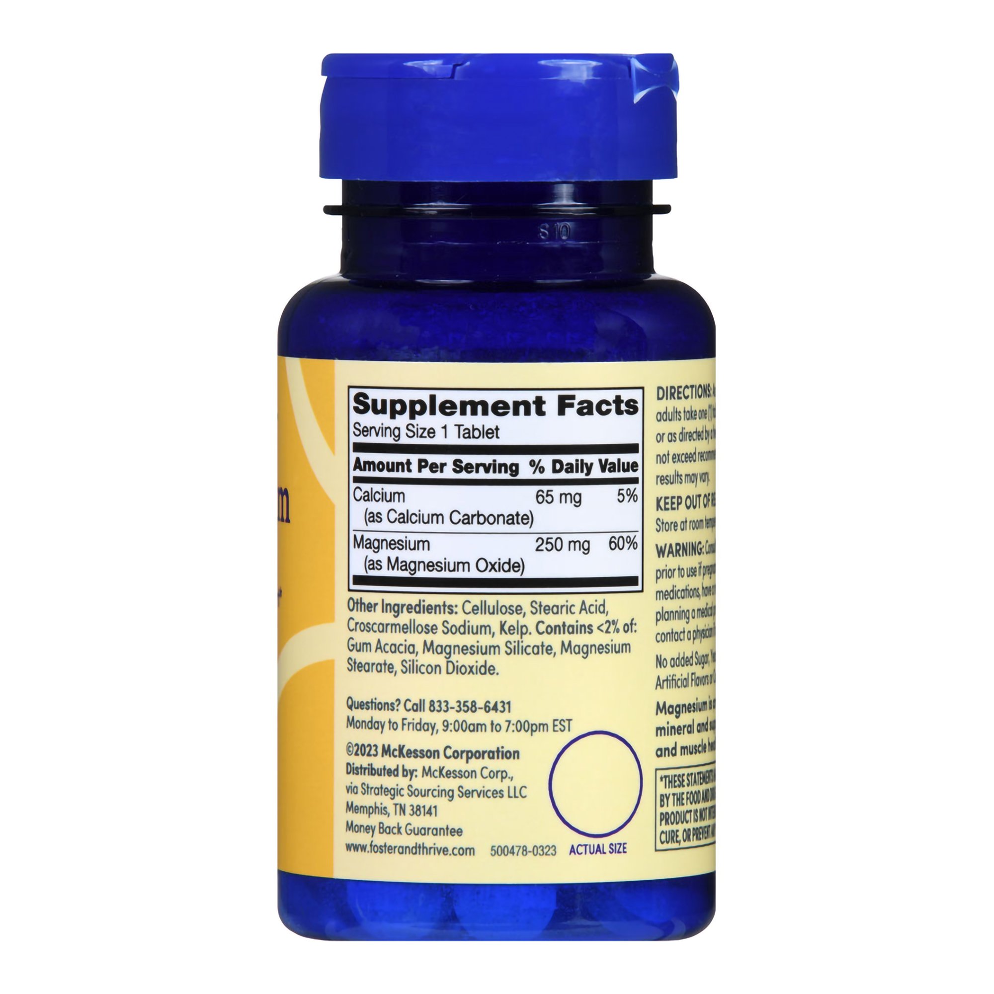 McKesson Brand 01093995685 - Foster & Thrive™ Magnesium 250 mg Tablets - 1/Bottle