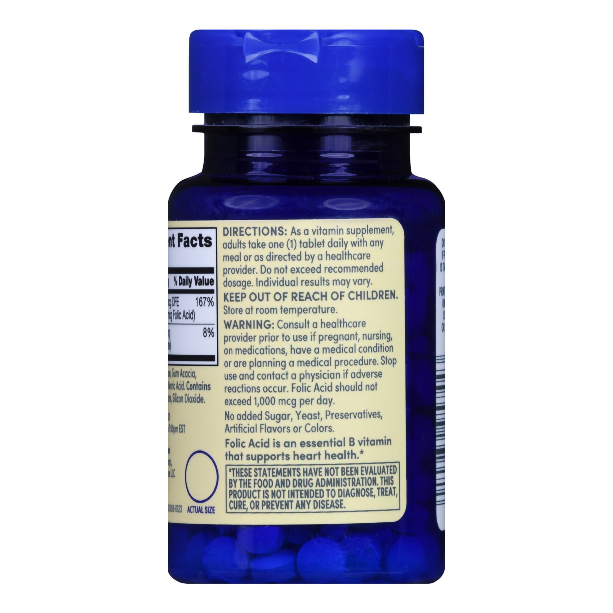 McKesson Brand 01093995744 - Foster & Thrive™ 400 mcg Folic Acid Tablets - 1/Bottle