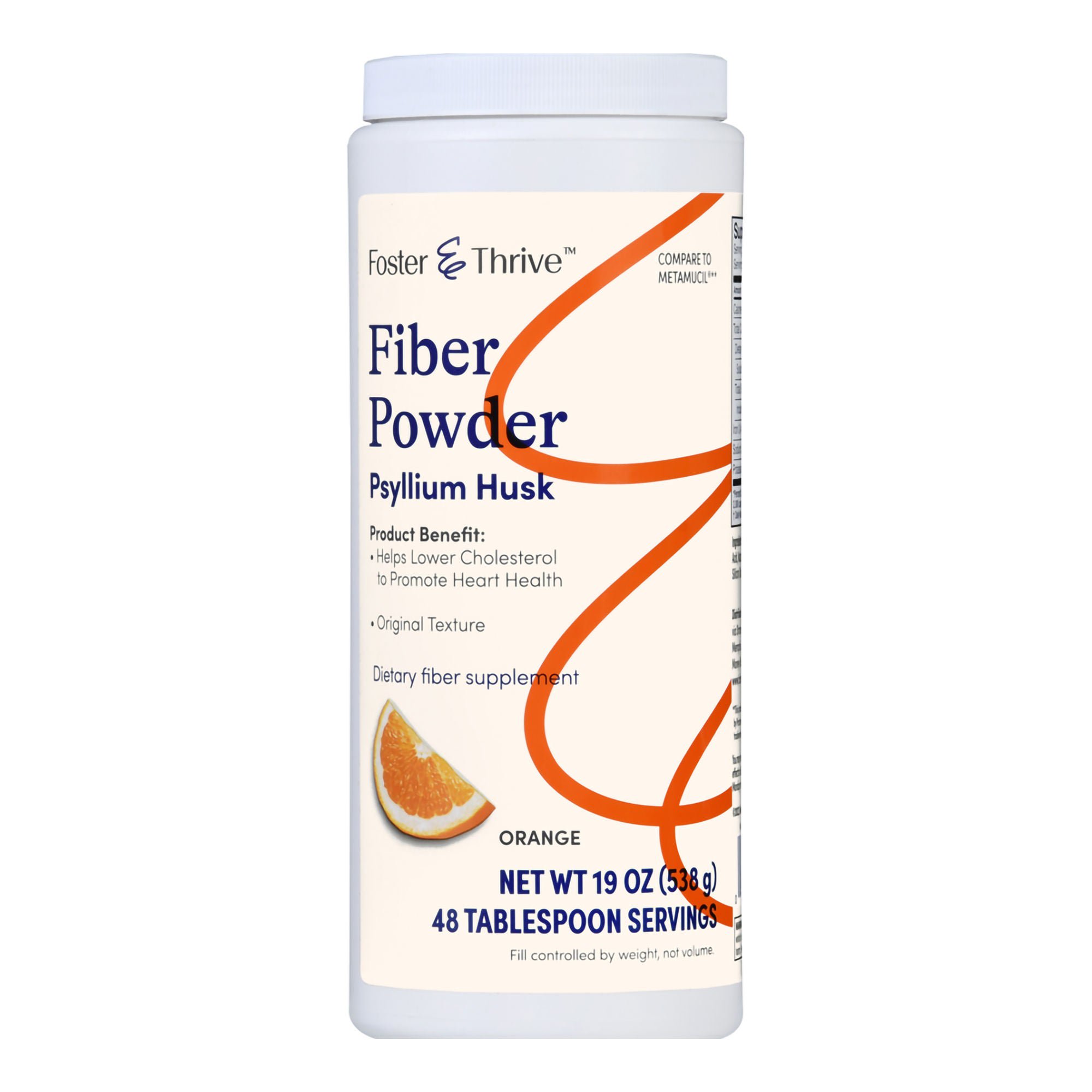 McKesson Brand - 01093995615 Foster & Thrive™ Fiber Powder Original Texture Orange