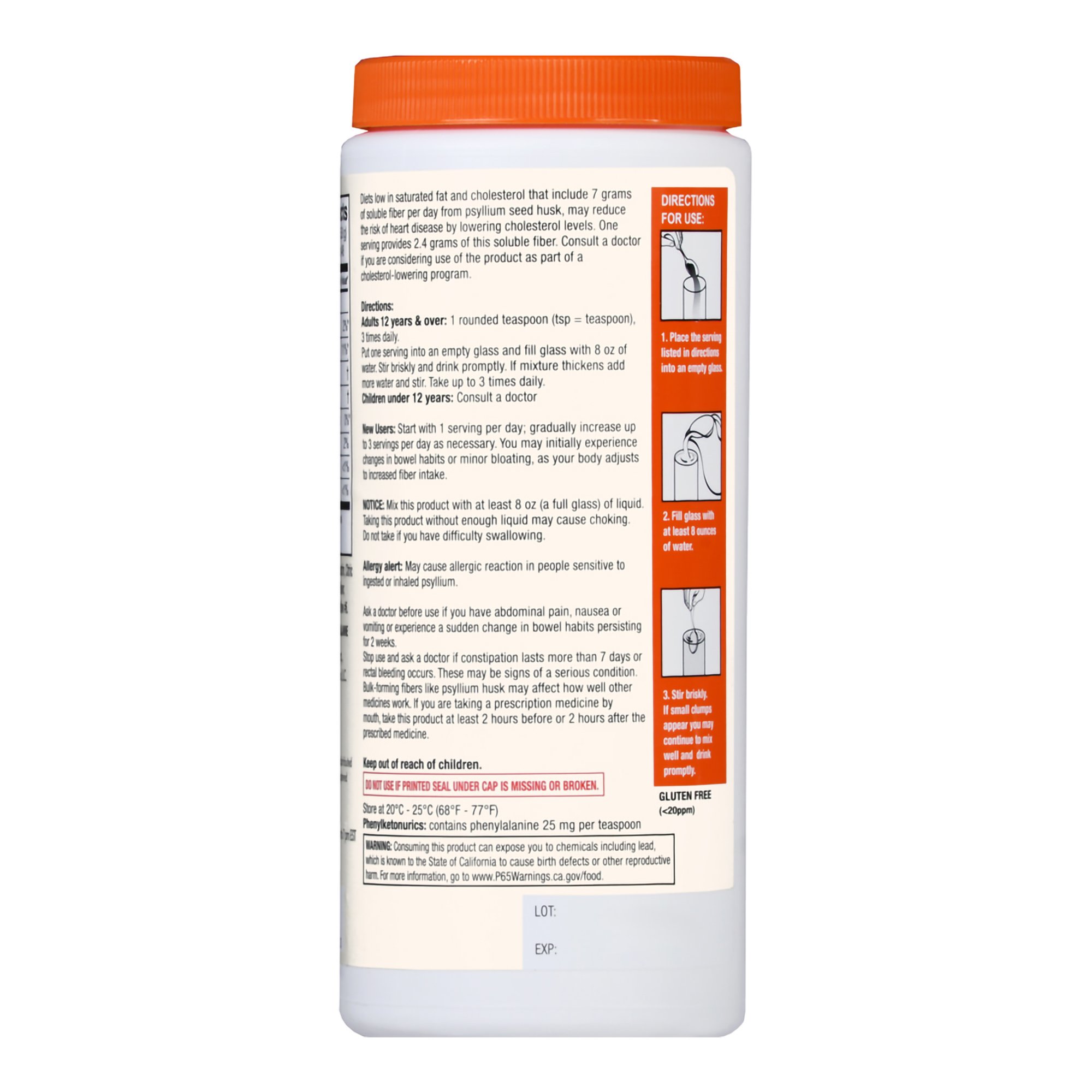 McKesson Brand 01093995617 - Foster & Thrive™ Fiber Powder Sugar Free Smooth Texture Orange - 1/Each